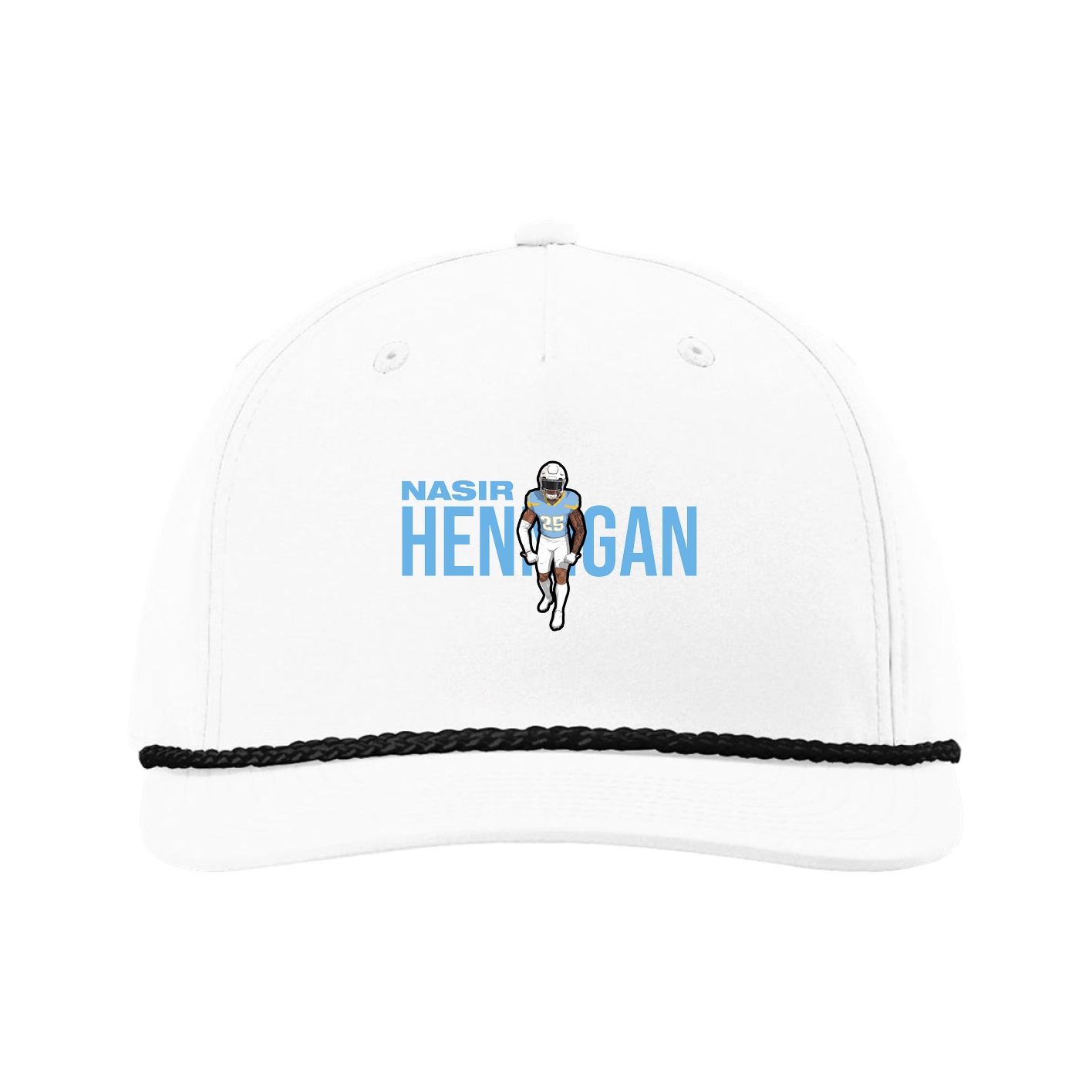 Five-Panel Classic Rope Cap — Player Name in White