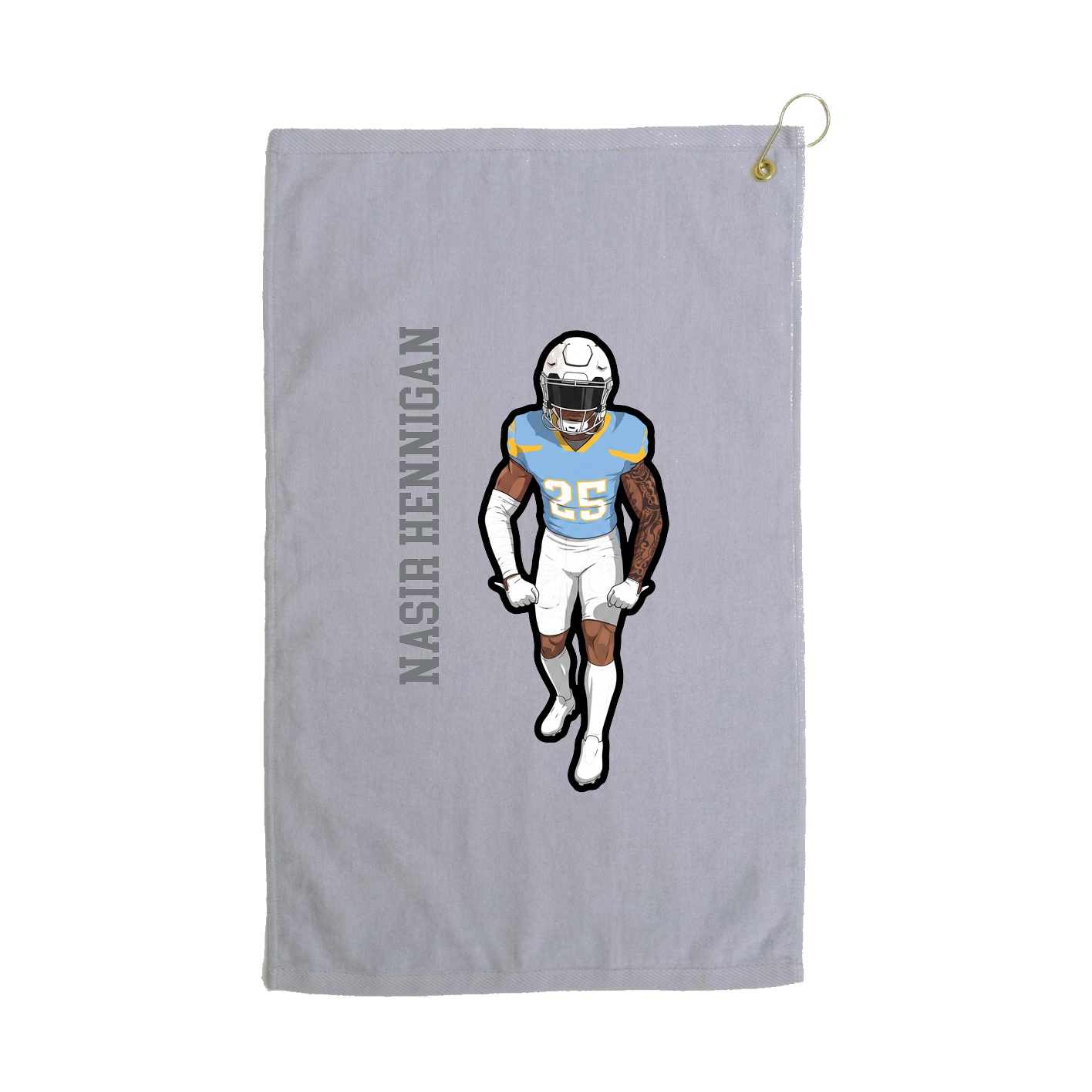 Golf Towel — Name Vertical in Grey