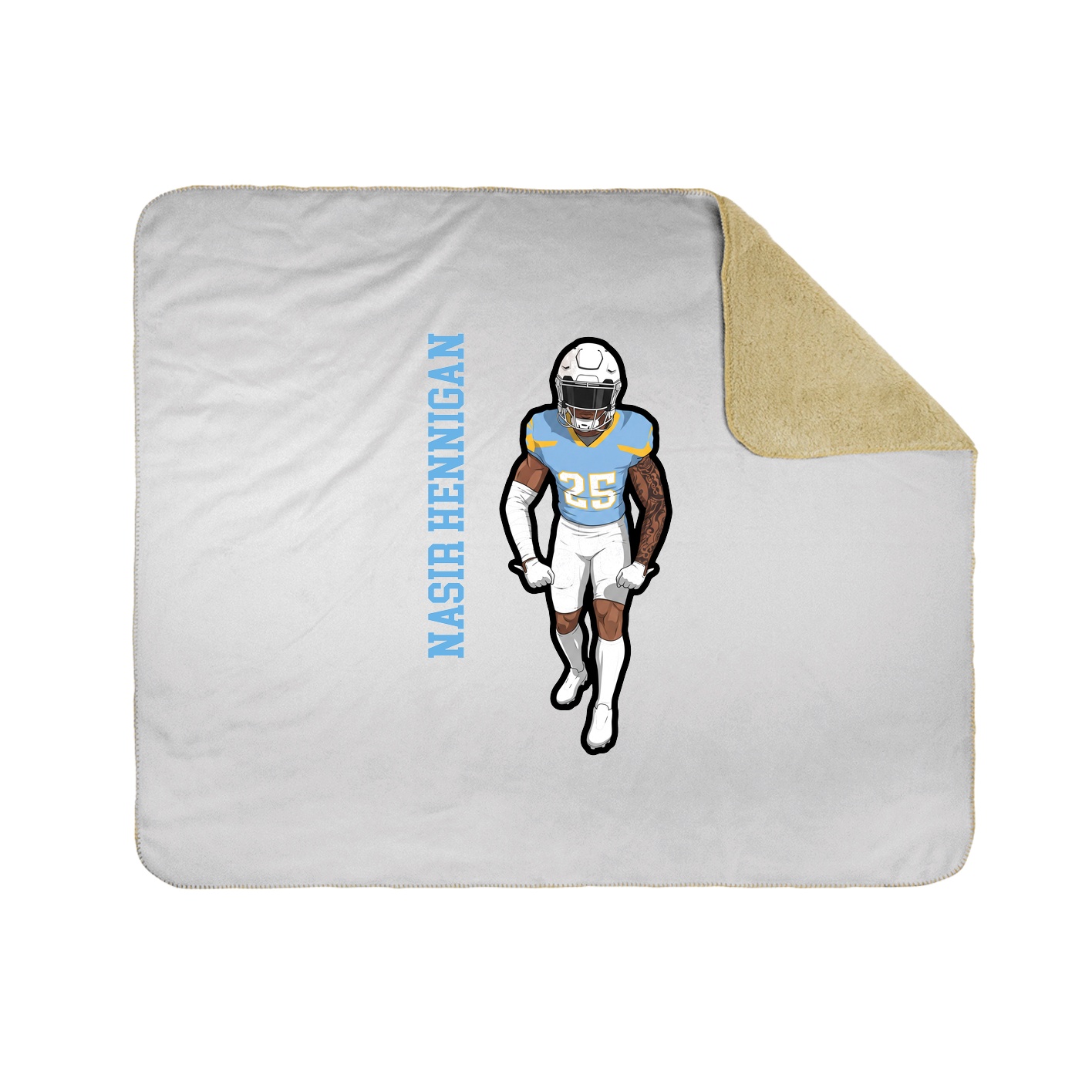 Throw Blanket — Name Vertical in White