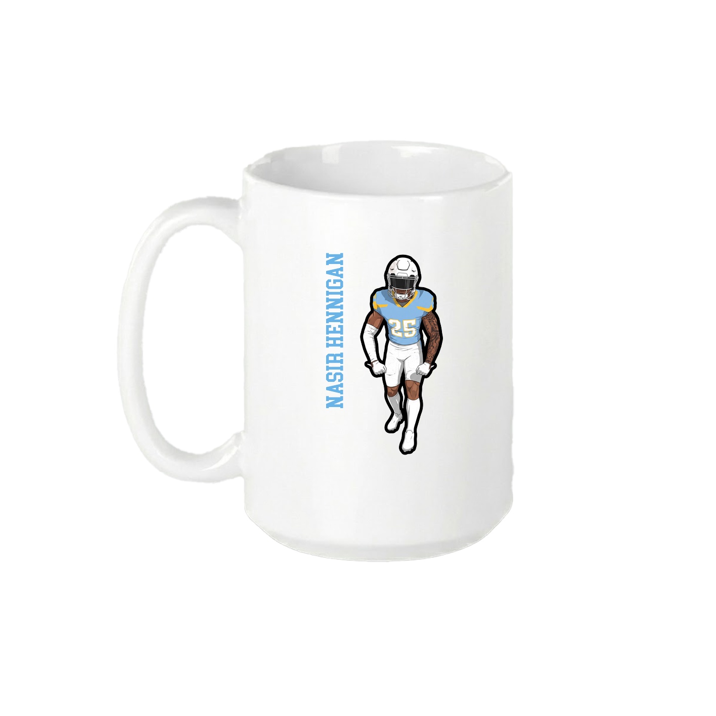 15oz Coffee Mug — Name Vertical in White