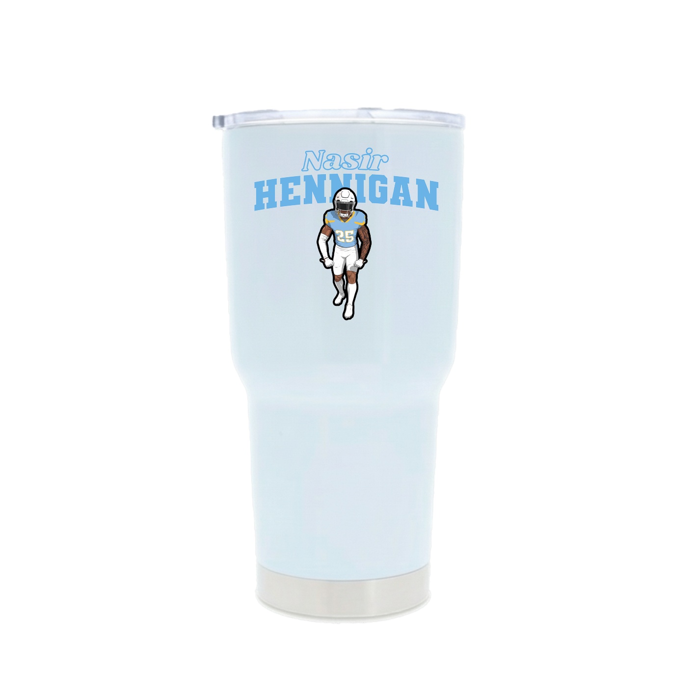 30oz Stainless Steel Tumbler — Name Arch in White
