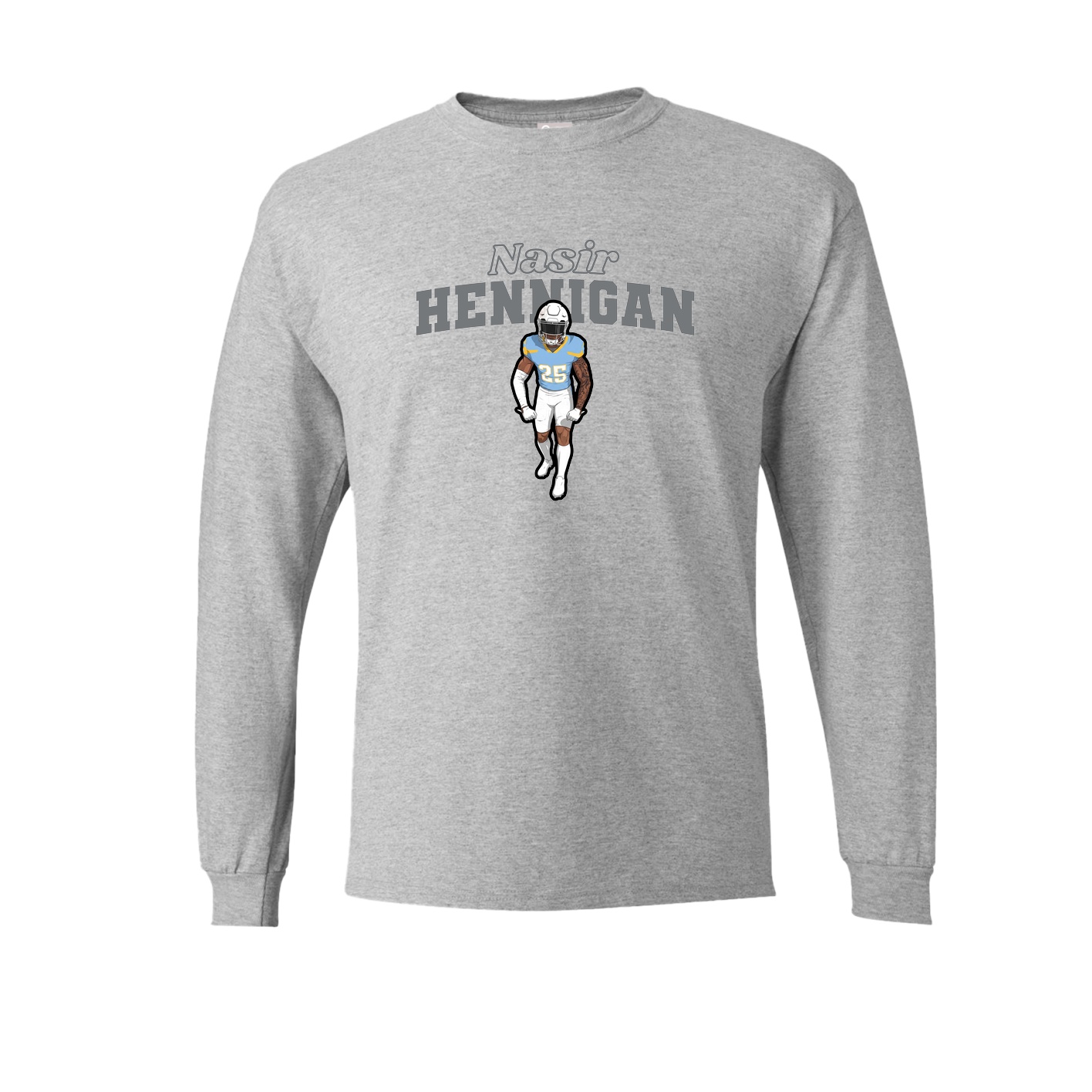 Long Sleeve Tee — Name Arch in Grey
