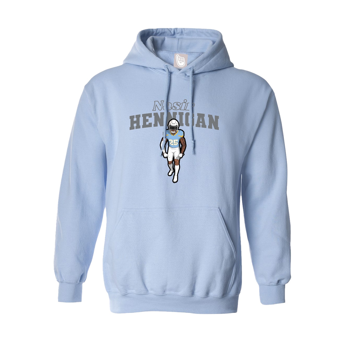 Hoodie — Name Arch in Light Blue