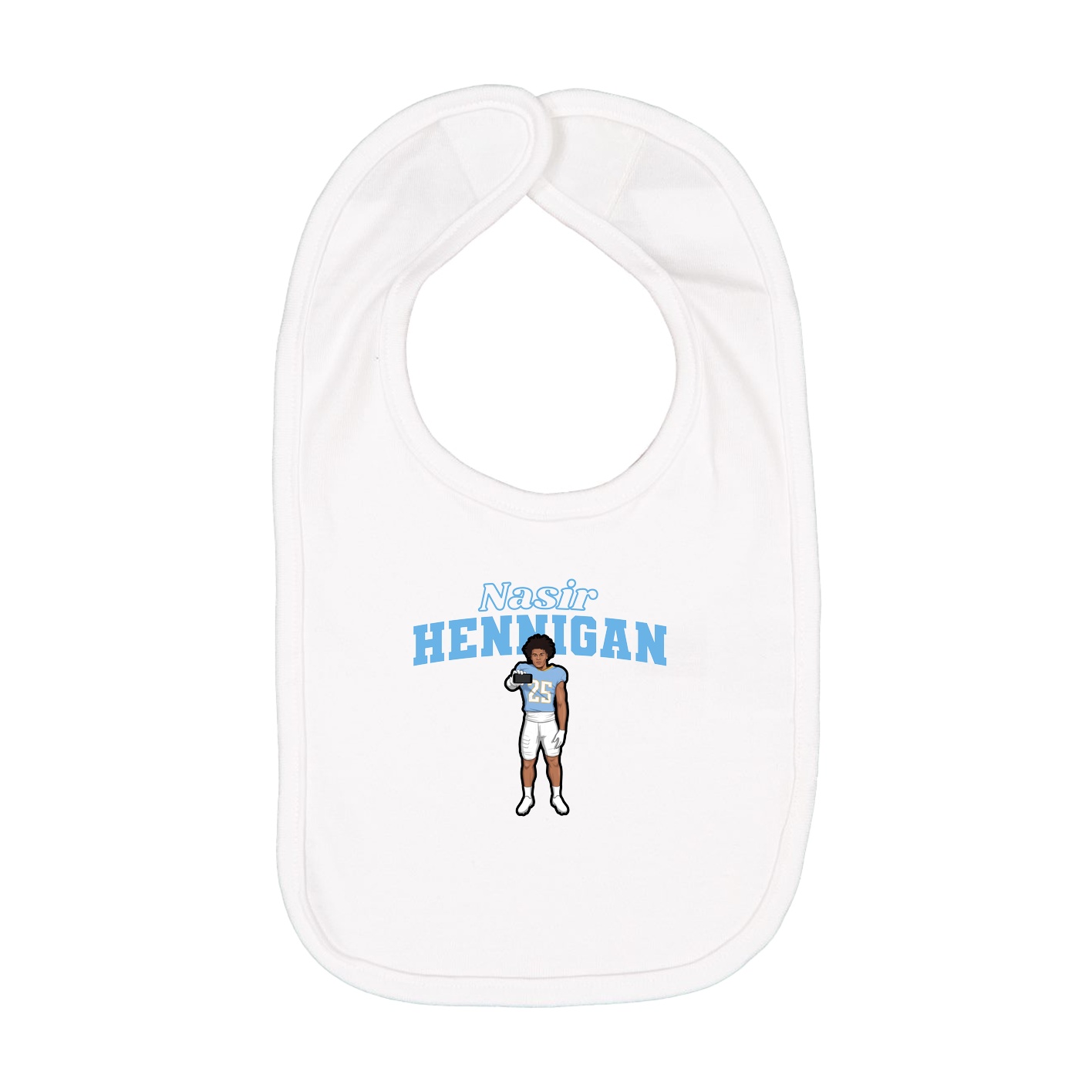Infant Bib — Name Arch in White