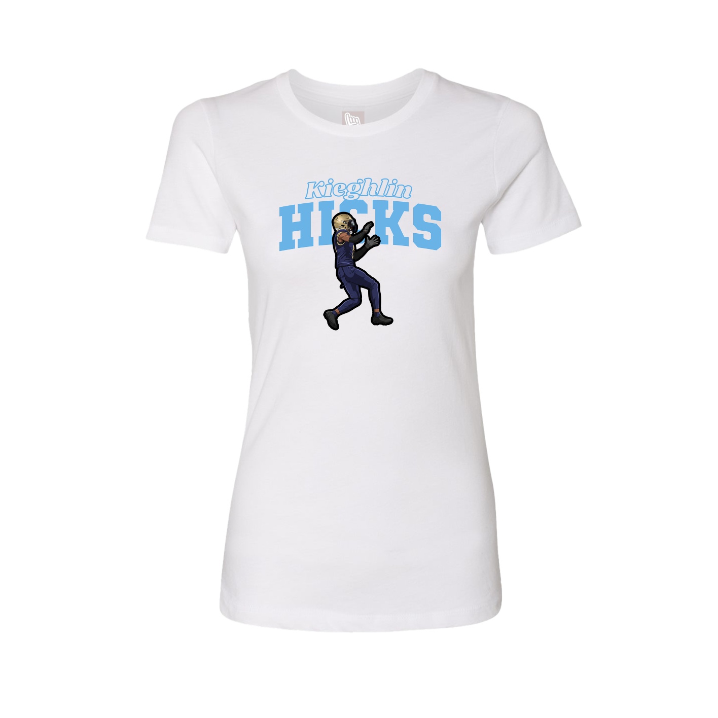 Fitted Women's Tee — Name Arch in White