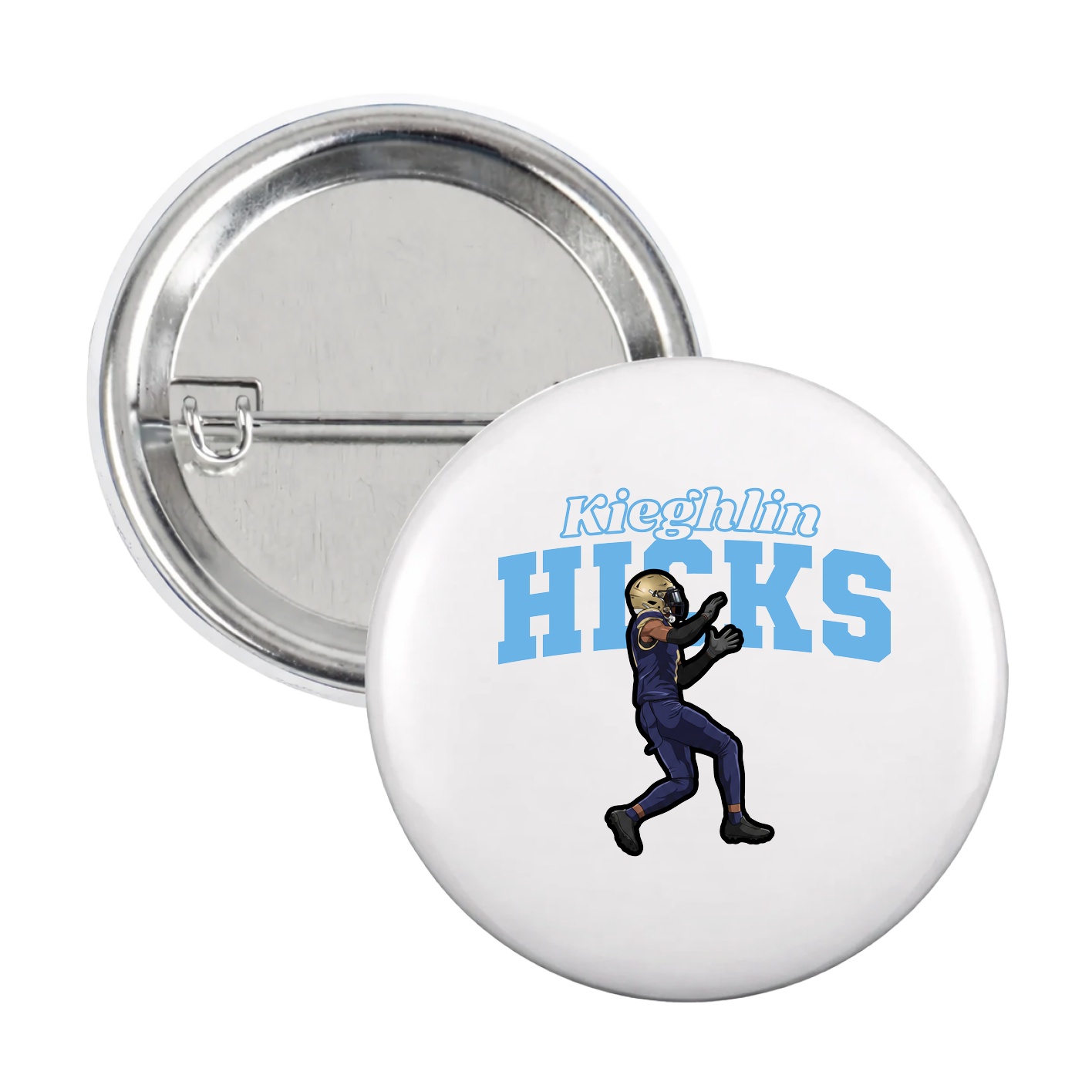 Game Day Button — Name Arch in White