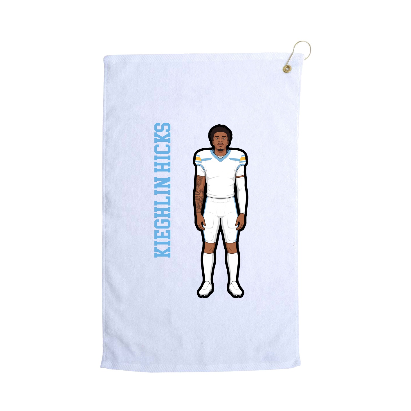 Golf Towel — Name Vertical in White