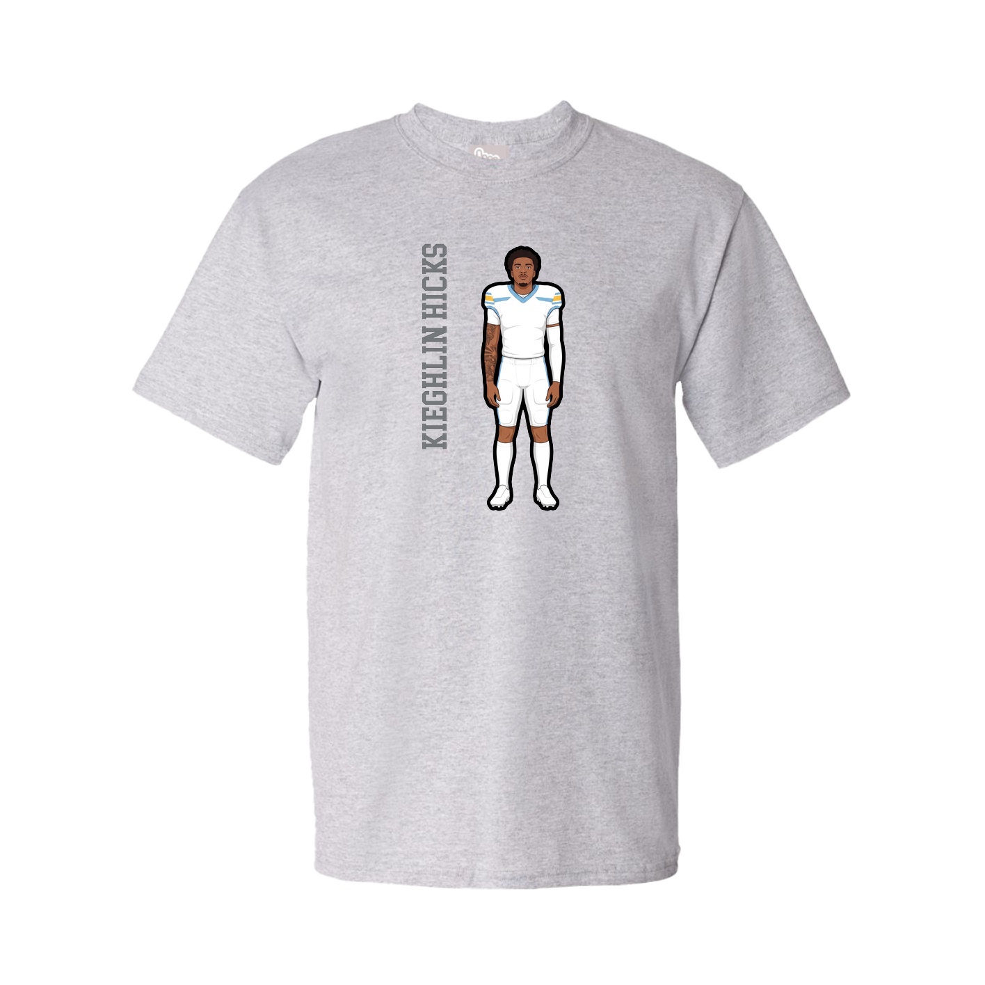 Tee — Name Vertical in Grey