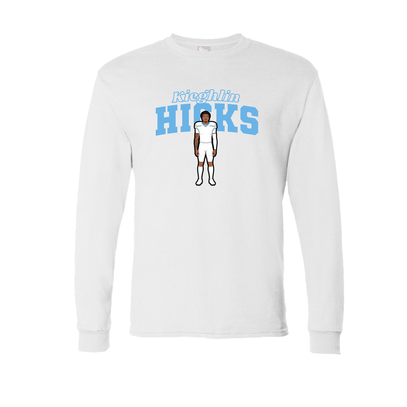 Long Sleeve Tee — Name Arch in White