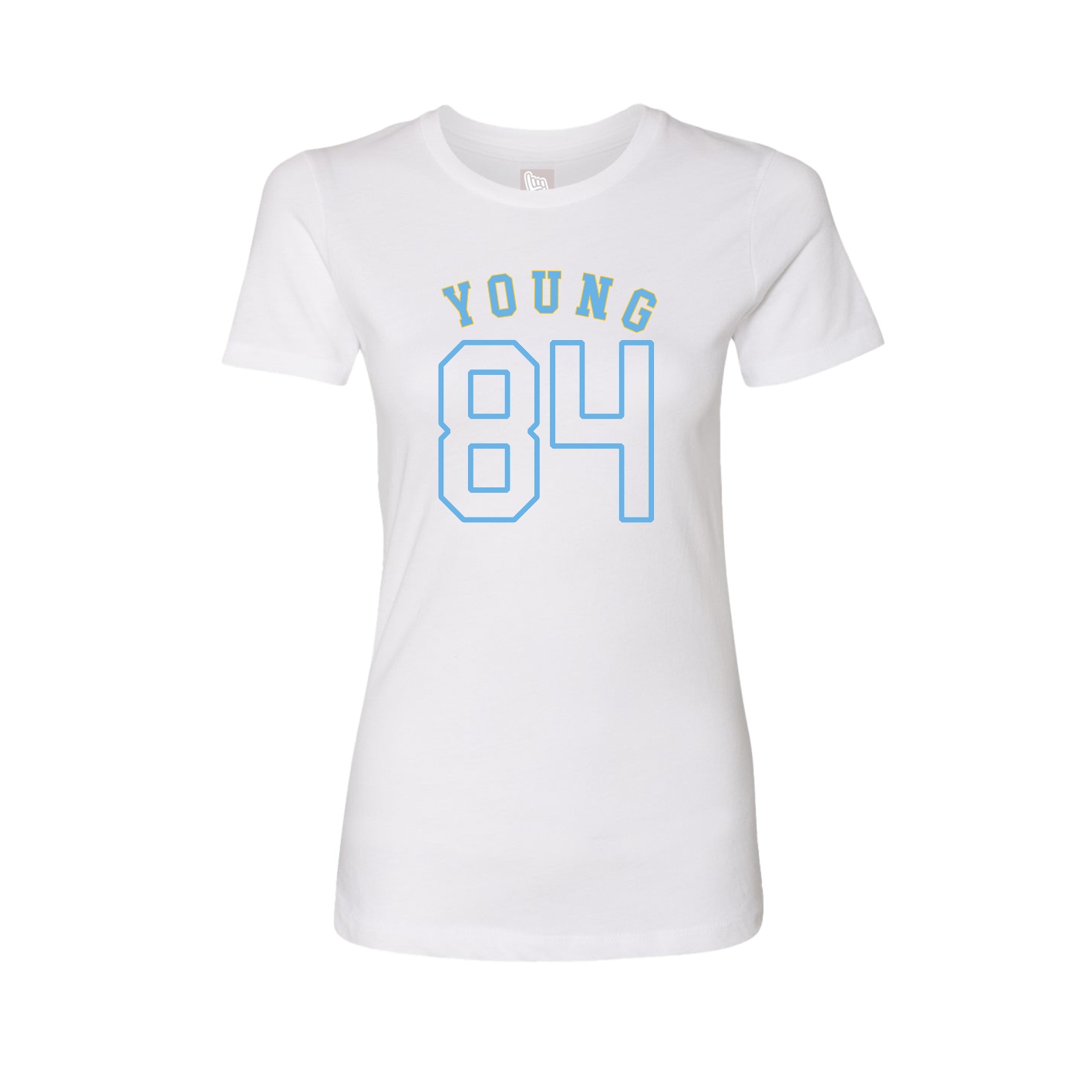 Fitted Women's Tee — Shirsey Arch in White