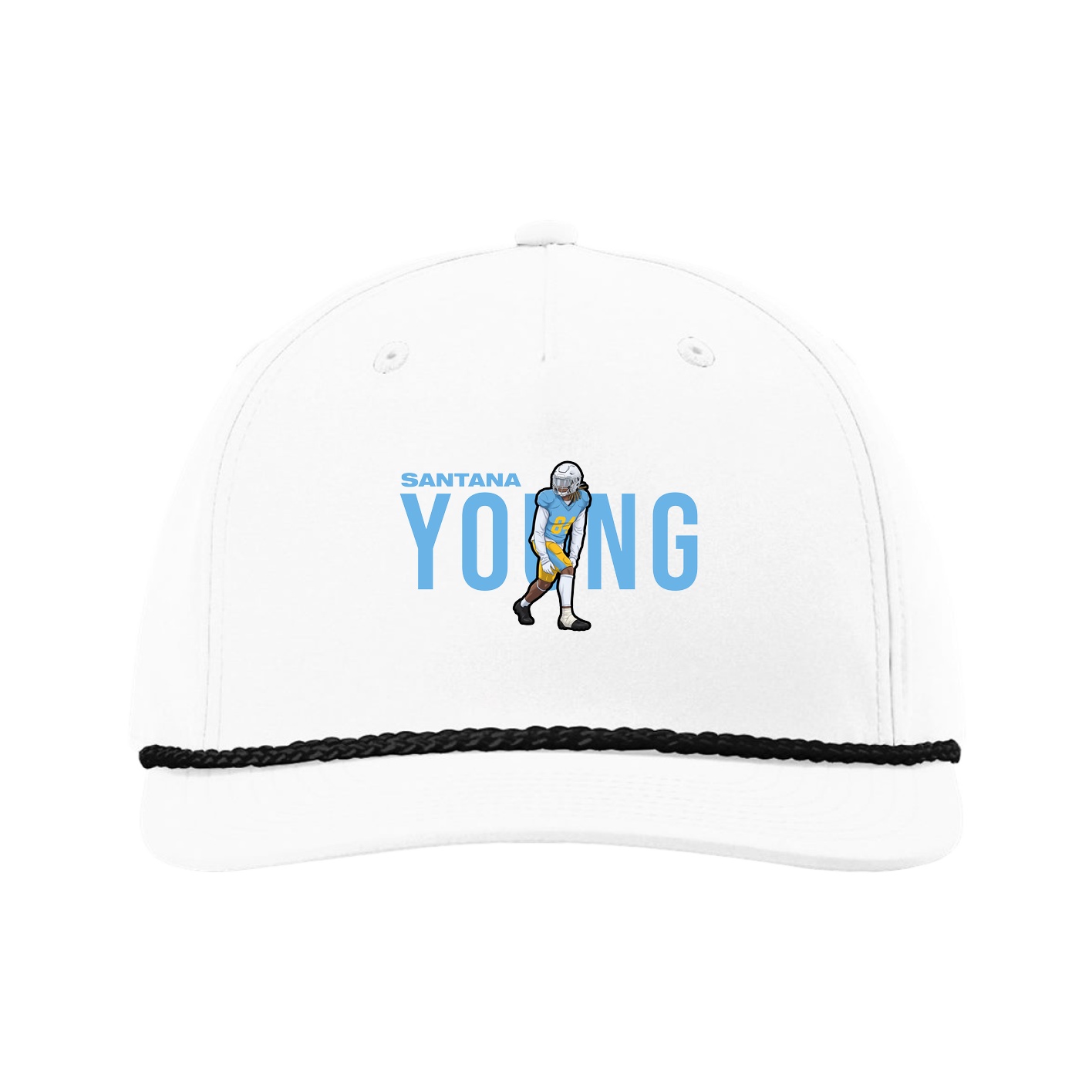 Five-Panel Classic Rope Cap — Player Name in White