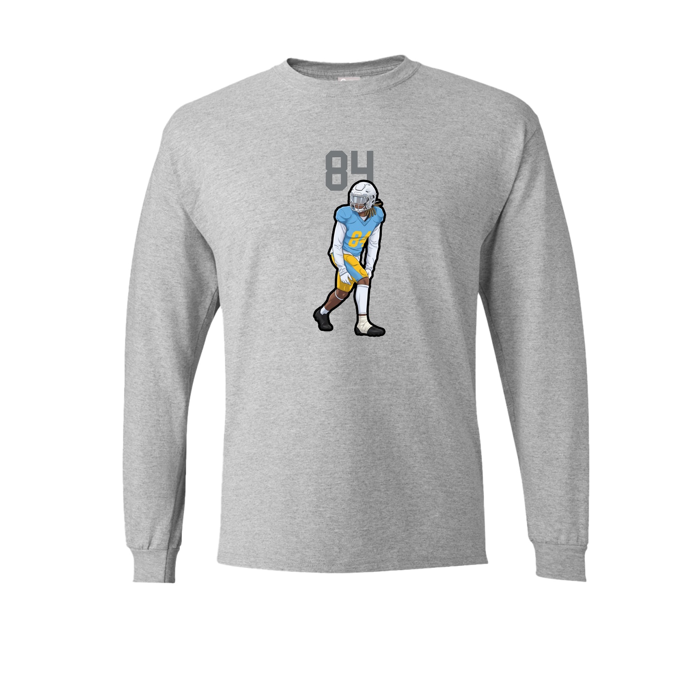 Long Sleeve Tee — Number Top in Grey