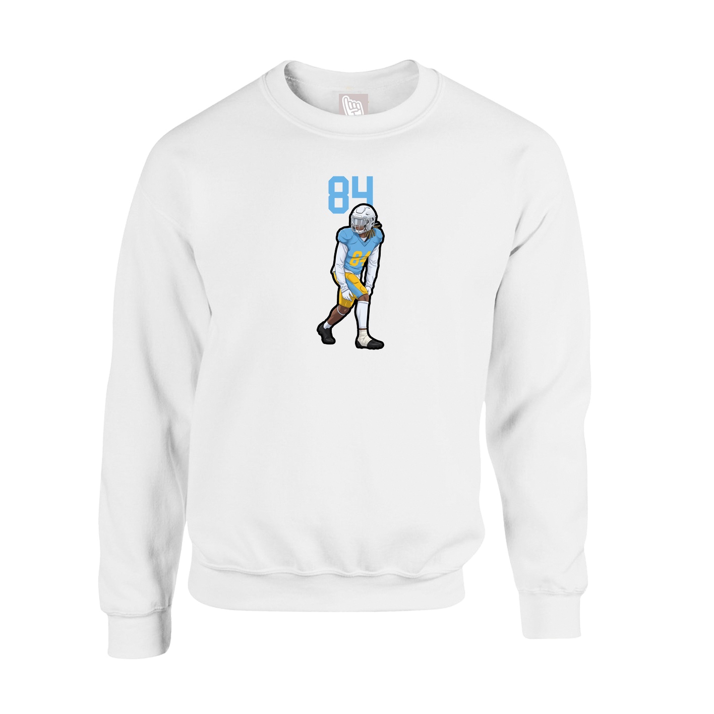 Fleece Crew — Number Top in White