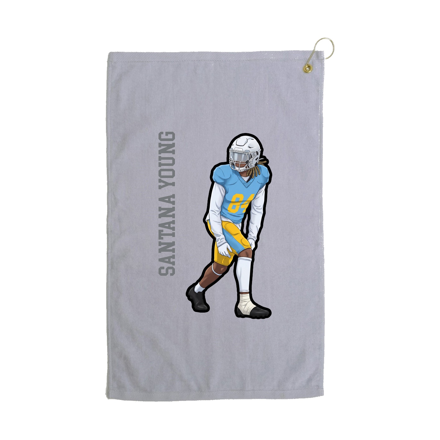 Golf Towel — Name Vertical in Grey