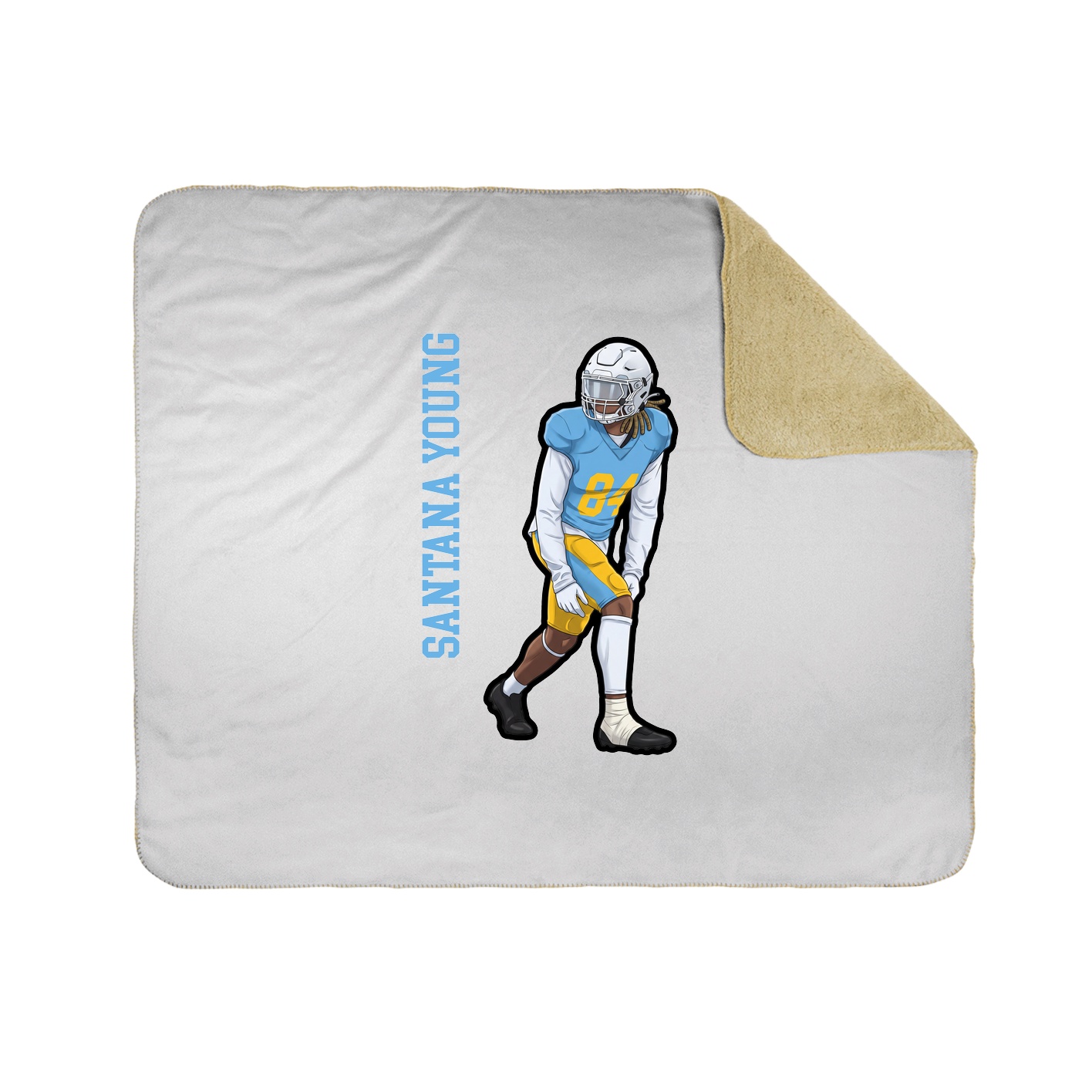 Throw Blanket — Name Vertical in White