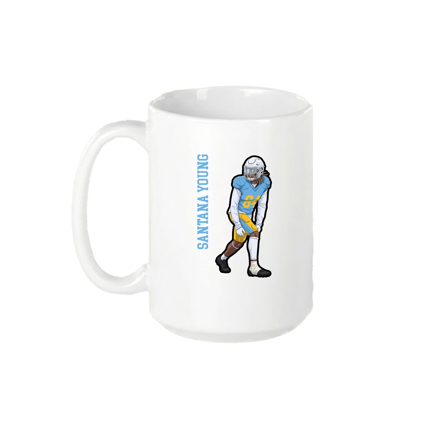 15oz Coffee Mug — Name Vertical in White