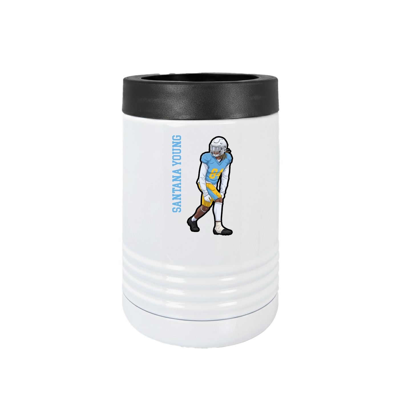 Beverage Holder — Name Vertical in White