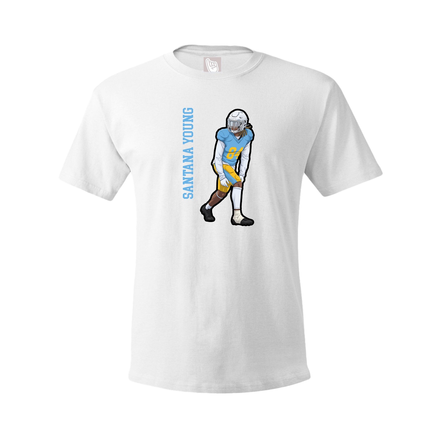 Tee — Name Vertical in White