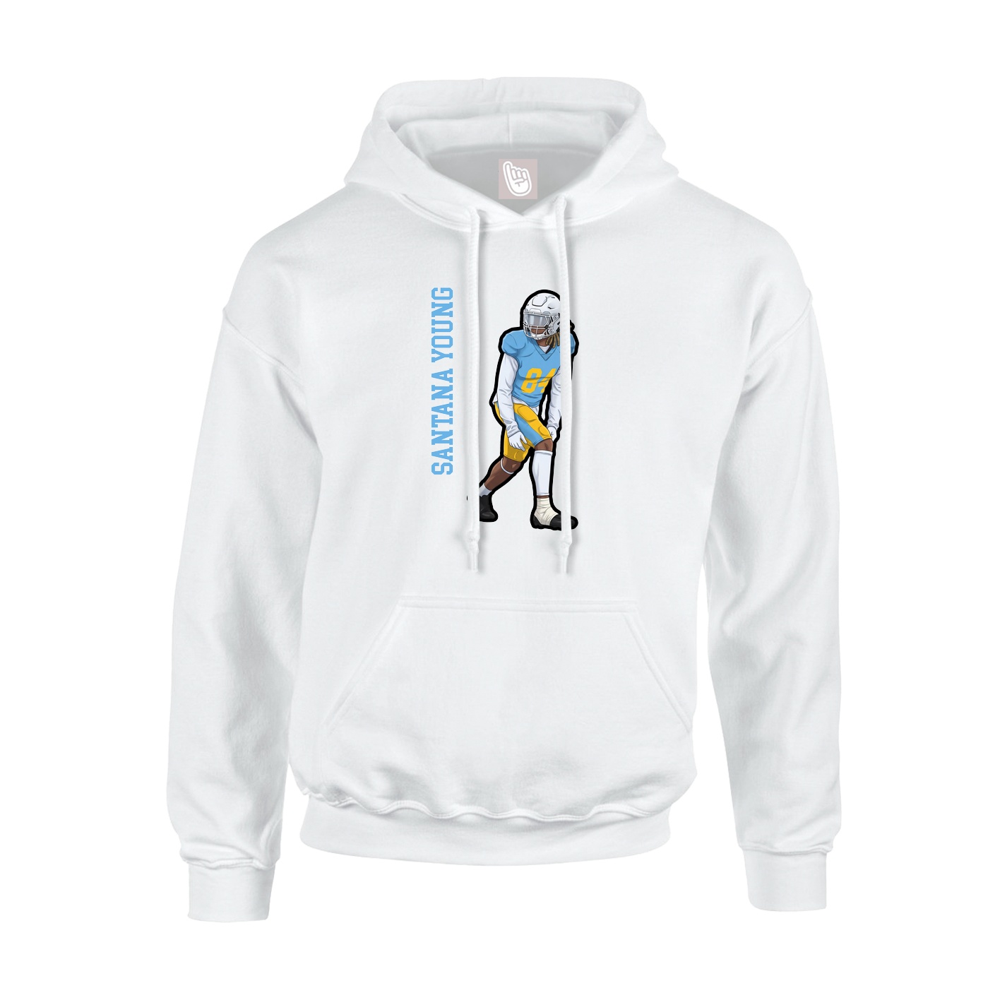 Hoodie — Name Vertical in White