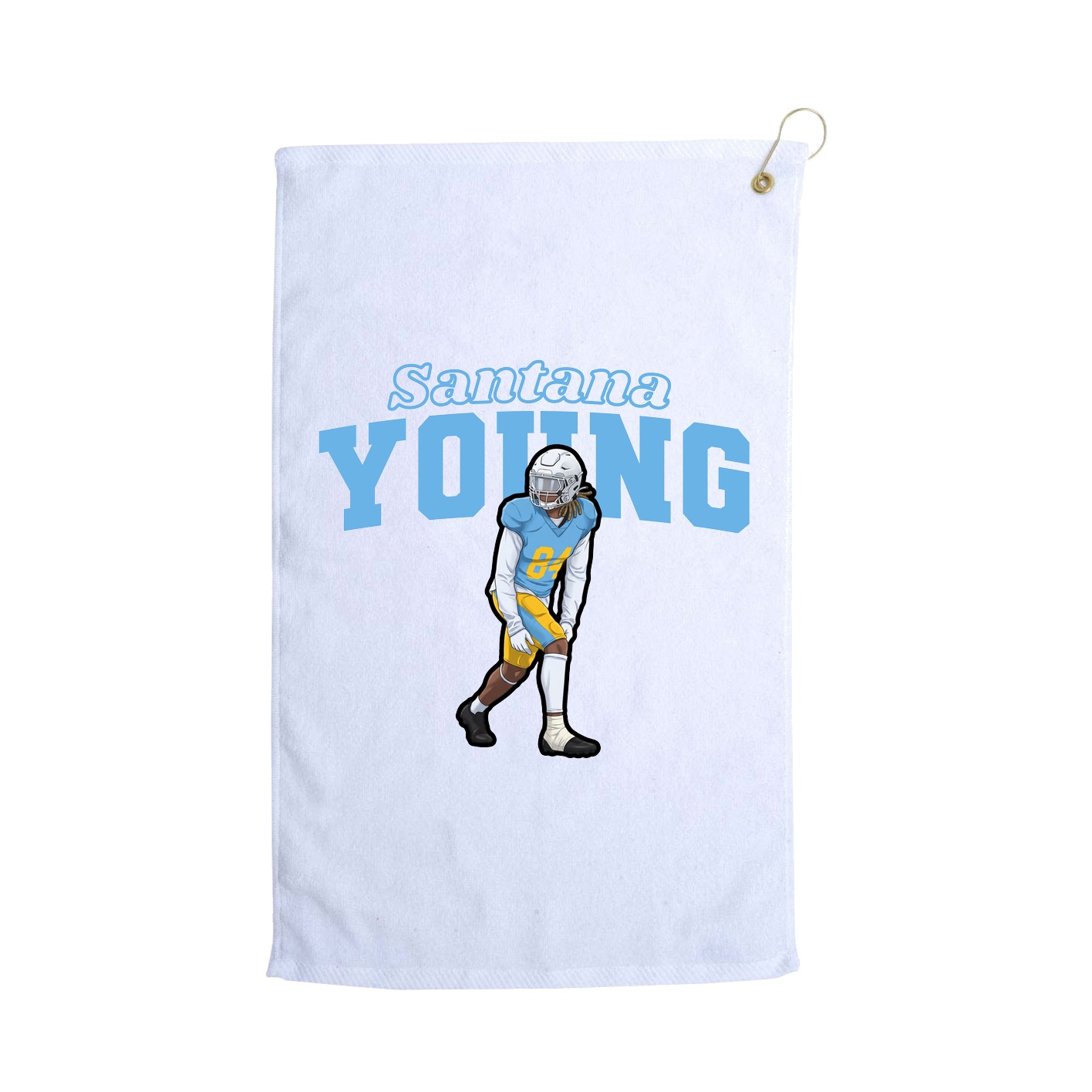 Golf Towel — Name Arch in White