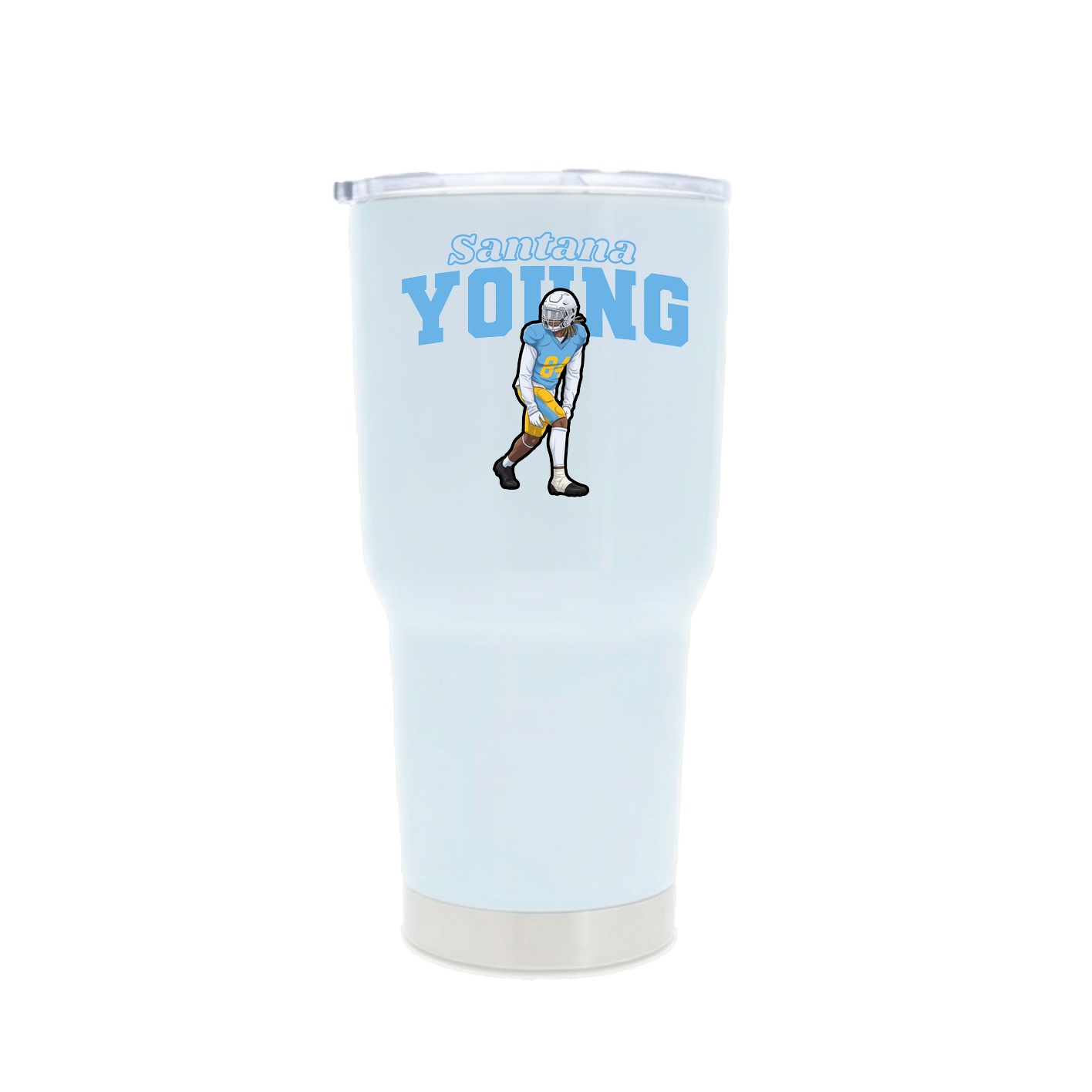 30oz Stainless Steel Tumbler — Name Arch in White