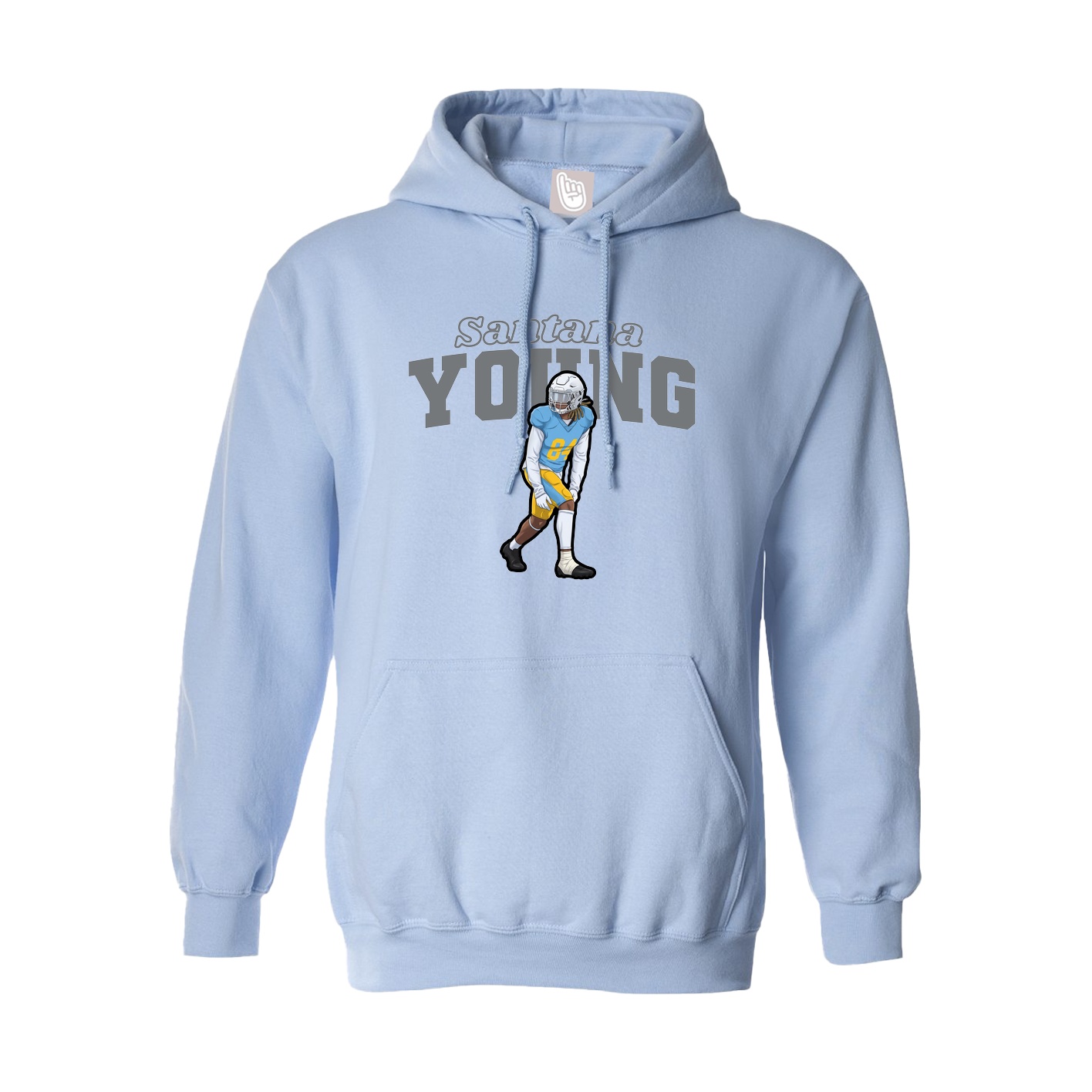 Hoodie — Name Arch in Light Blue