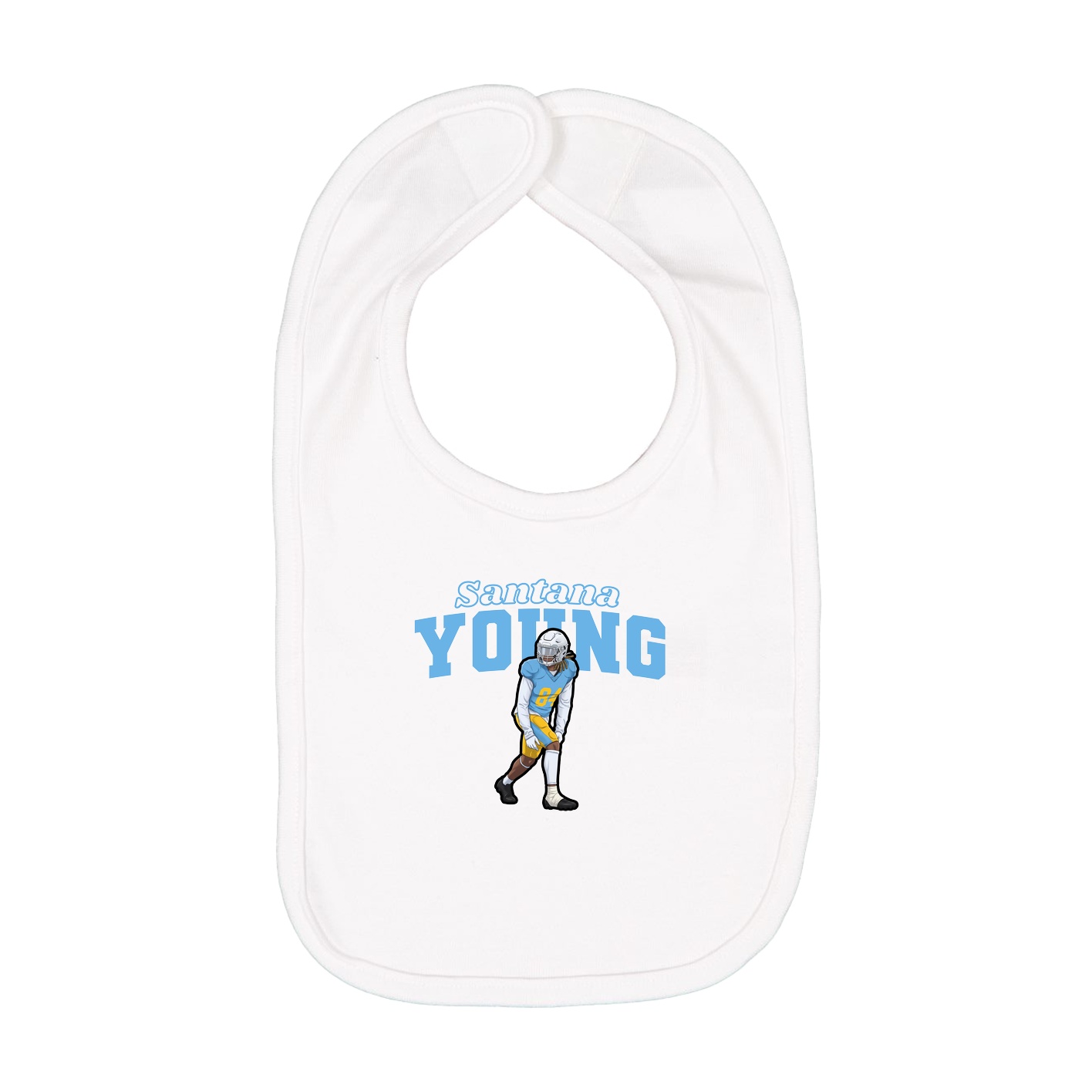Infant Bib — Name Arch in White