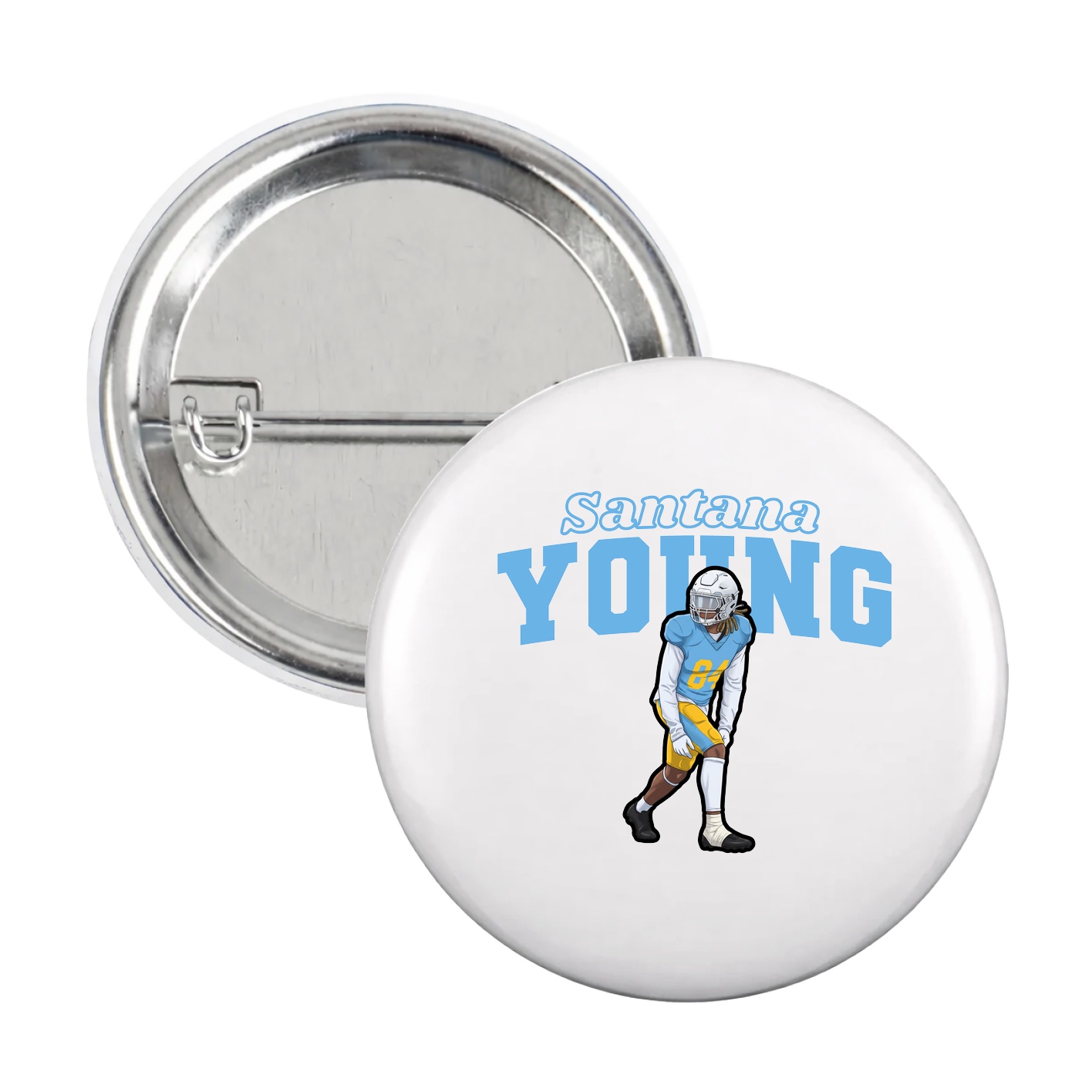 Game Day Button — Name Arch in White