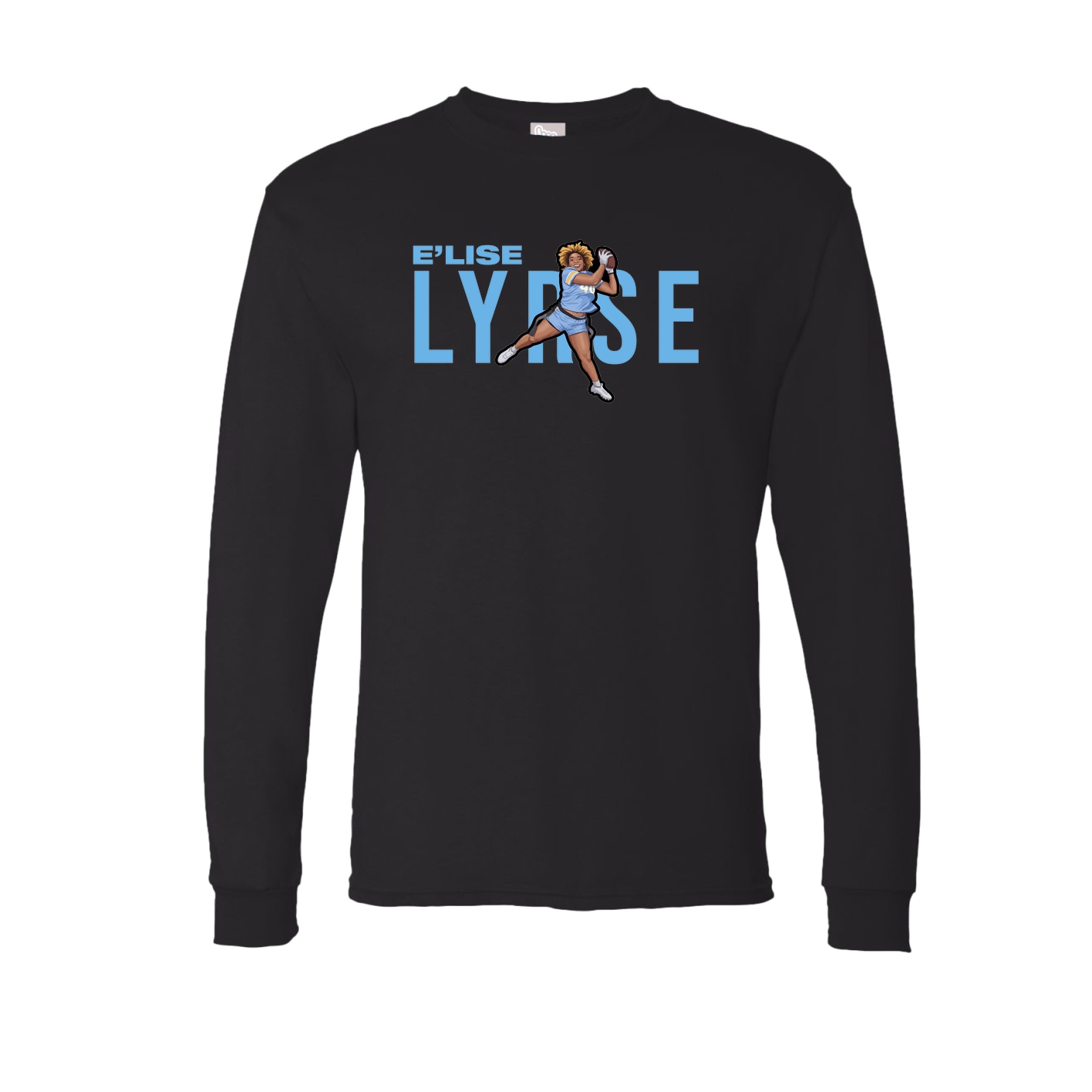 Long Sleeve Tee — Player Name in Black