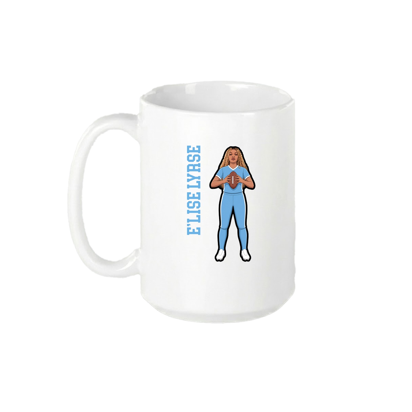 15oz Coffee Mug — Name Vertical in White