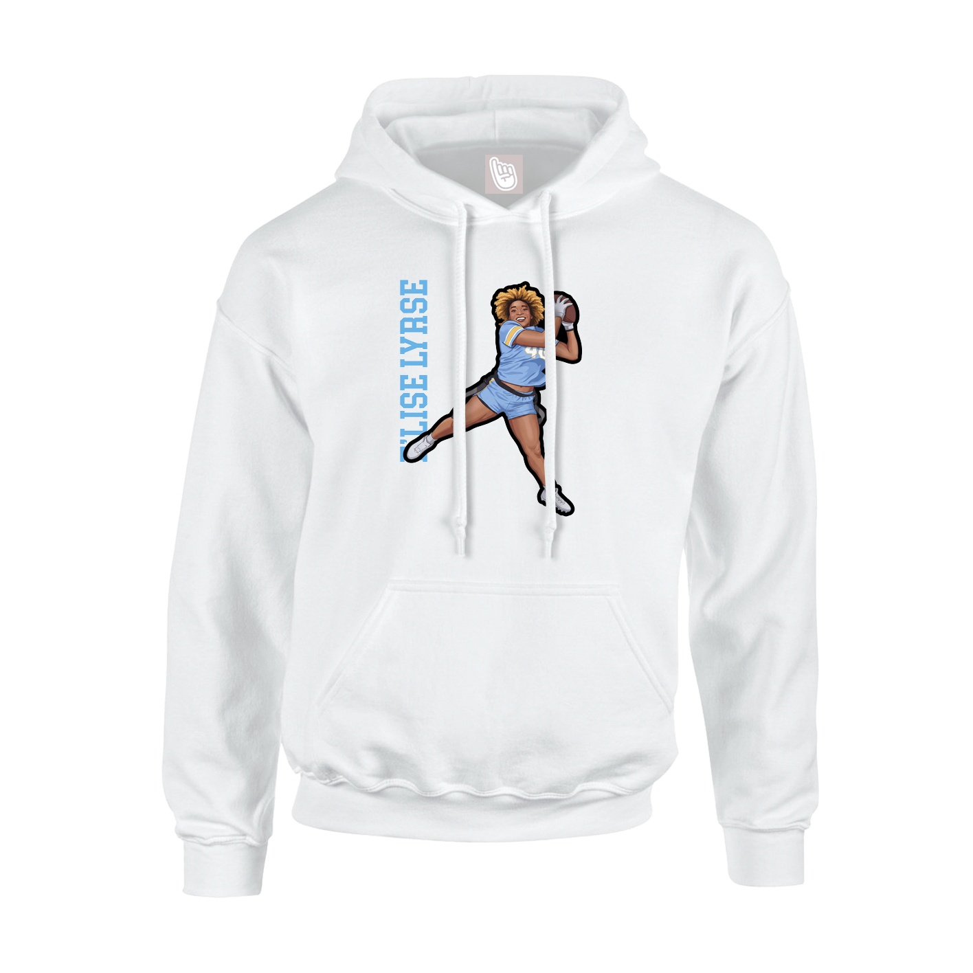 Youth Hoodie — Name Vertical in White