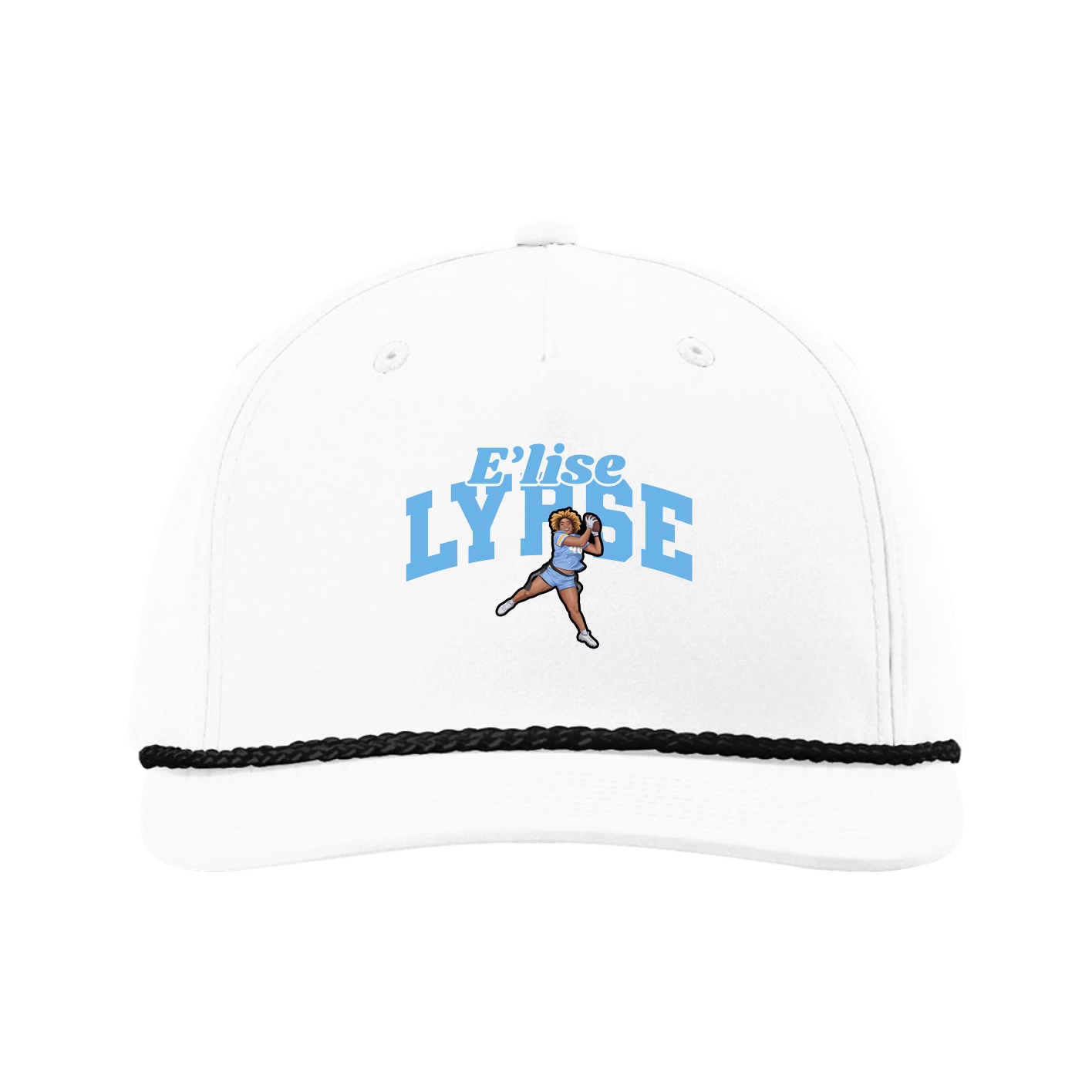 Five-Panel Classic Rope Cap — Signature Arch in White