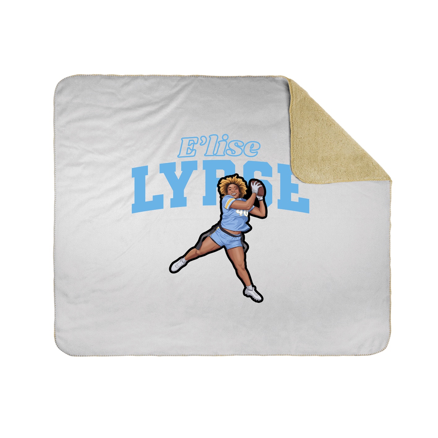 Throw Blanket — Name Arch in White