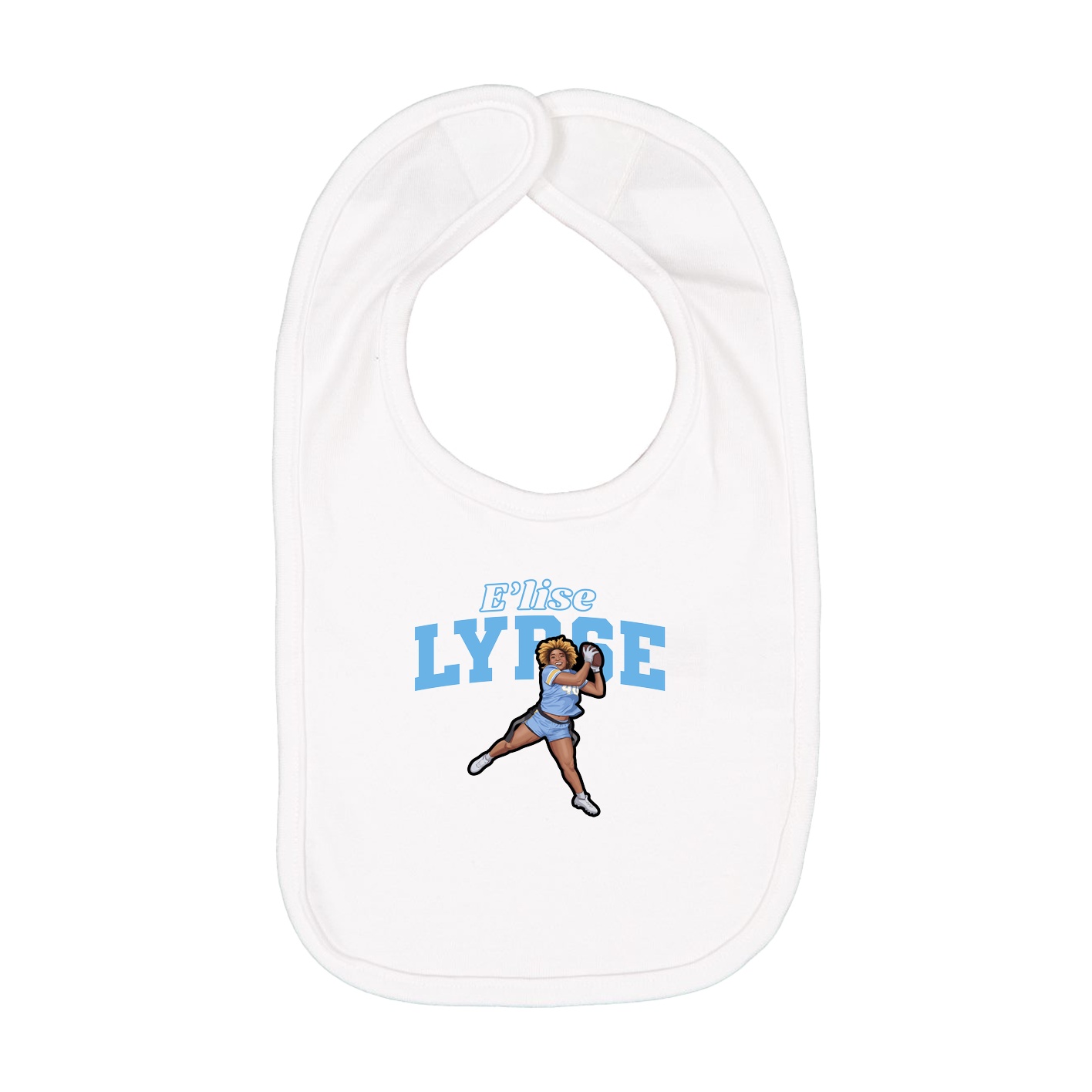 Infant Bib — Name Arch in White