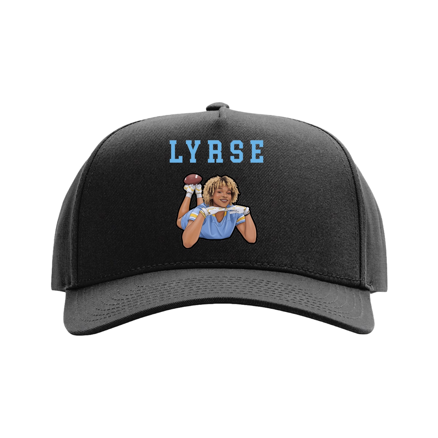 Full Fabric Five-Panel Champ Cap — Shirsey in Black