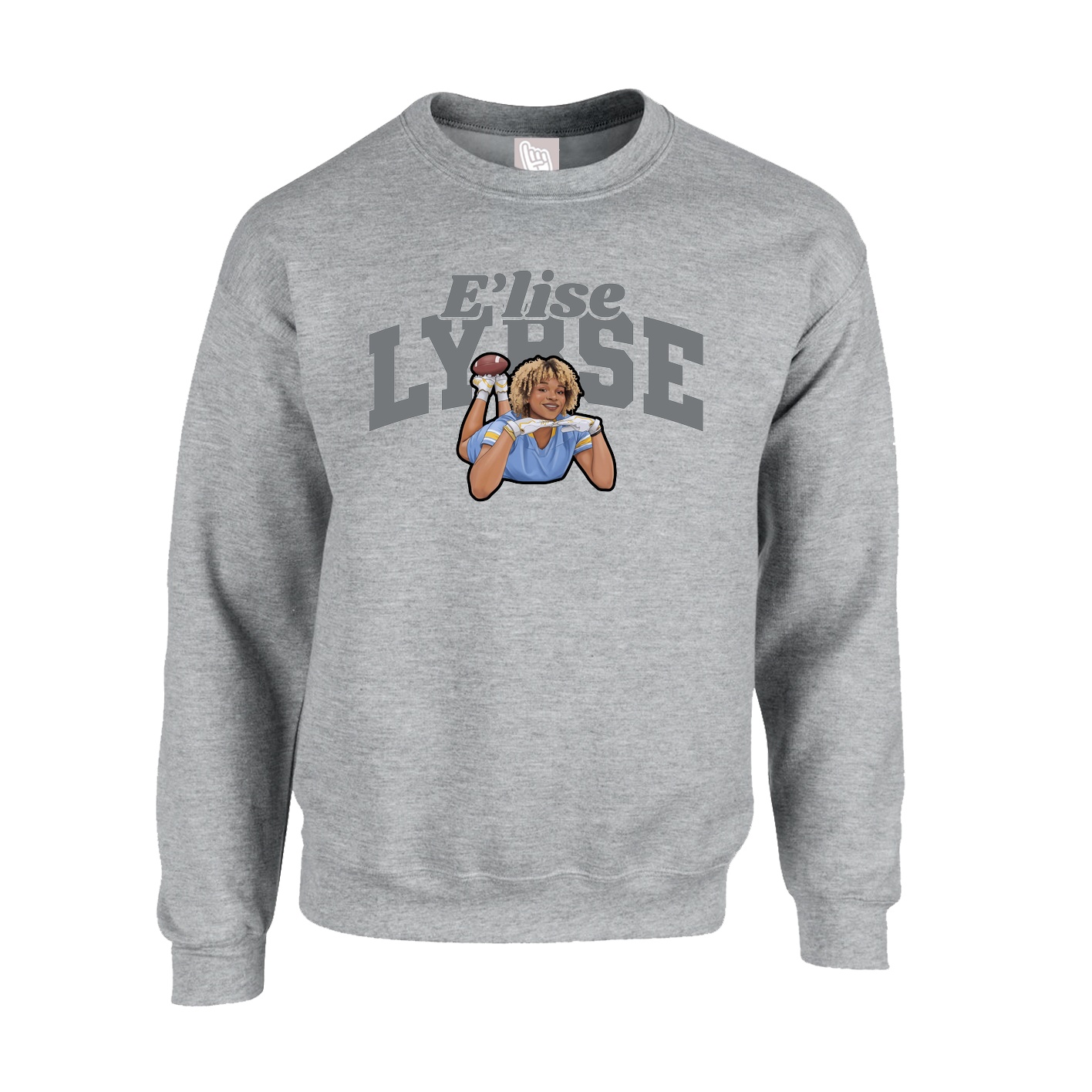 Fleece Crew — Signature Arch in Grey
