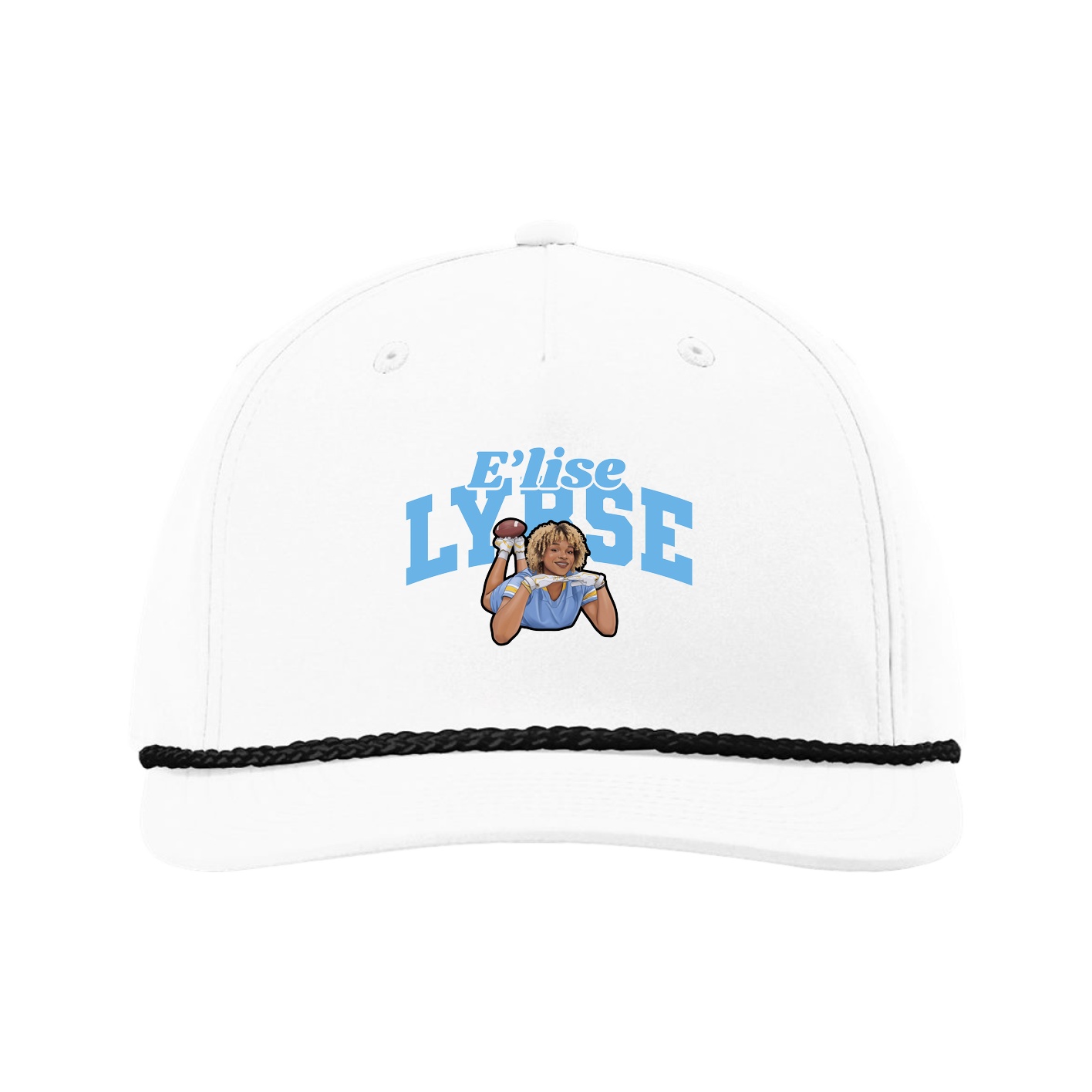 Five-Panel Classic Rope Cap — Signature Arch in White