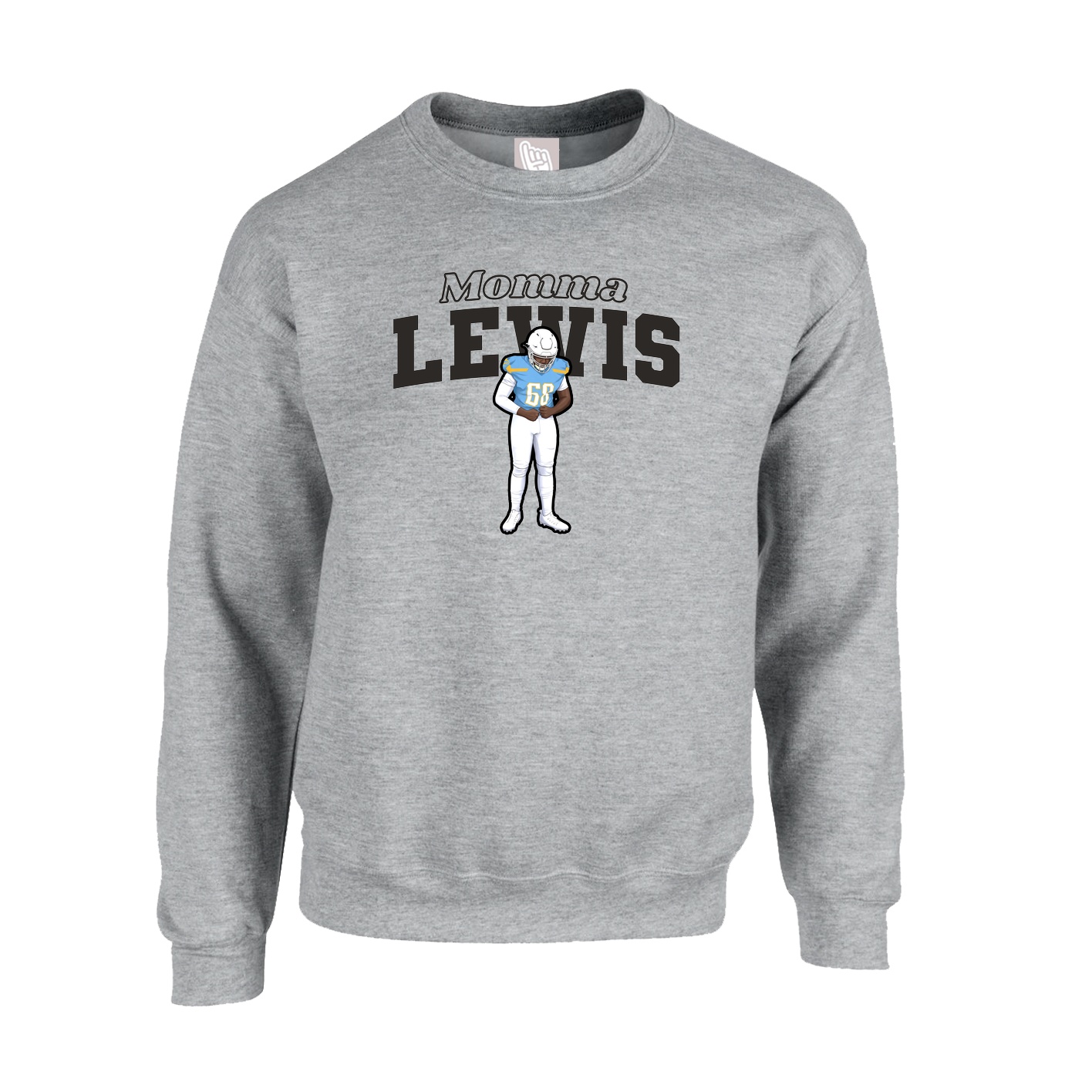 Fleece Crew — Mothers Day Block in Grey