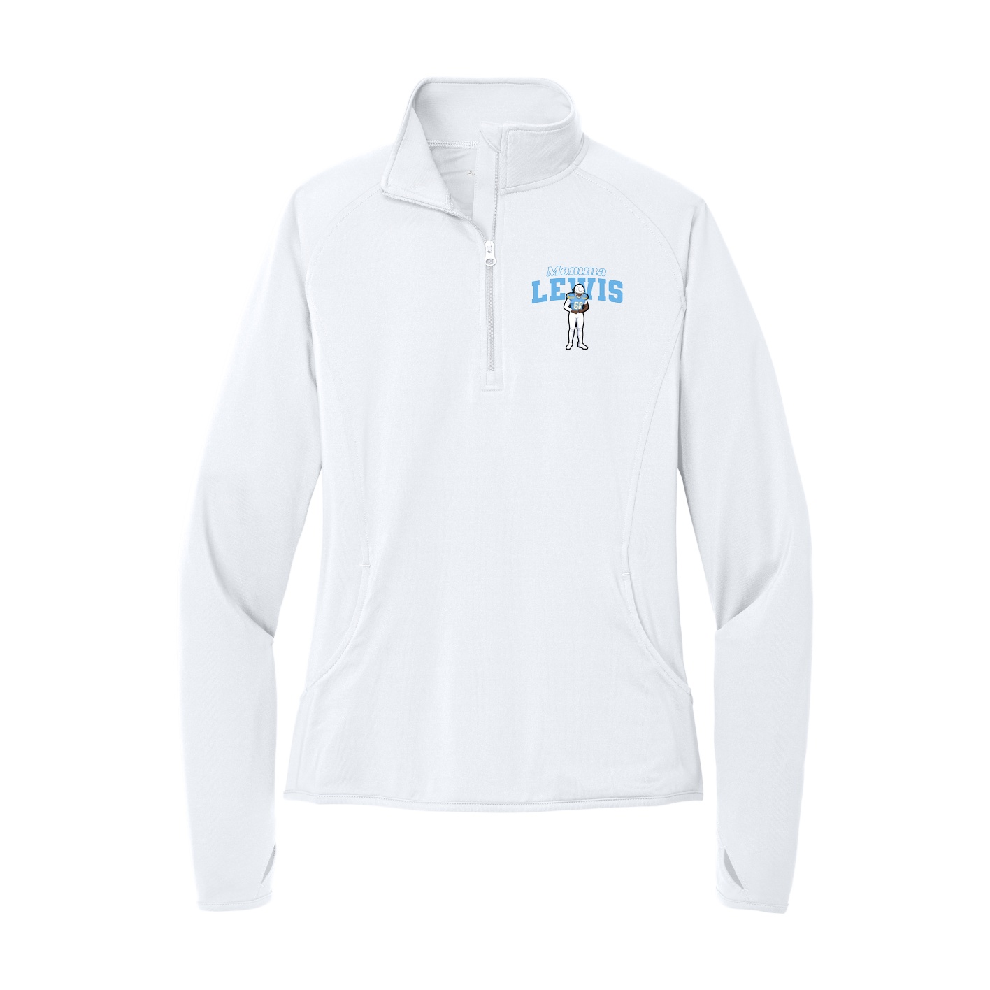 Women's Q-Zip Pullover — Mothers Day Block in White