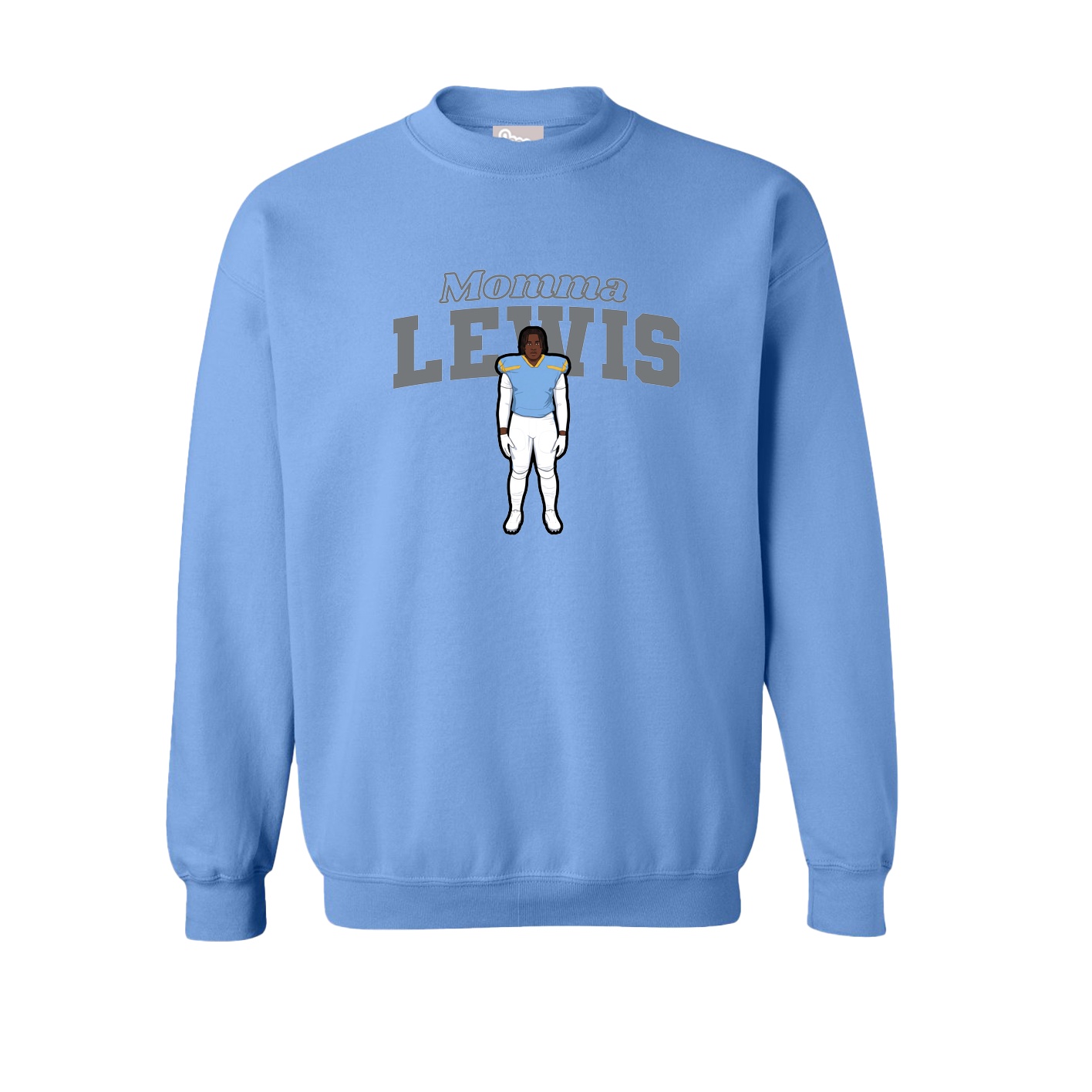 Fleece Crew — Mothers Day Block in Powder Blue