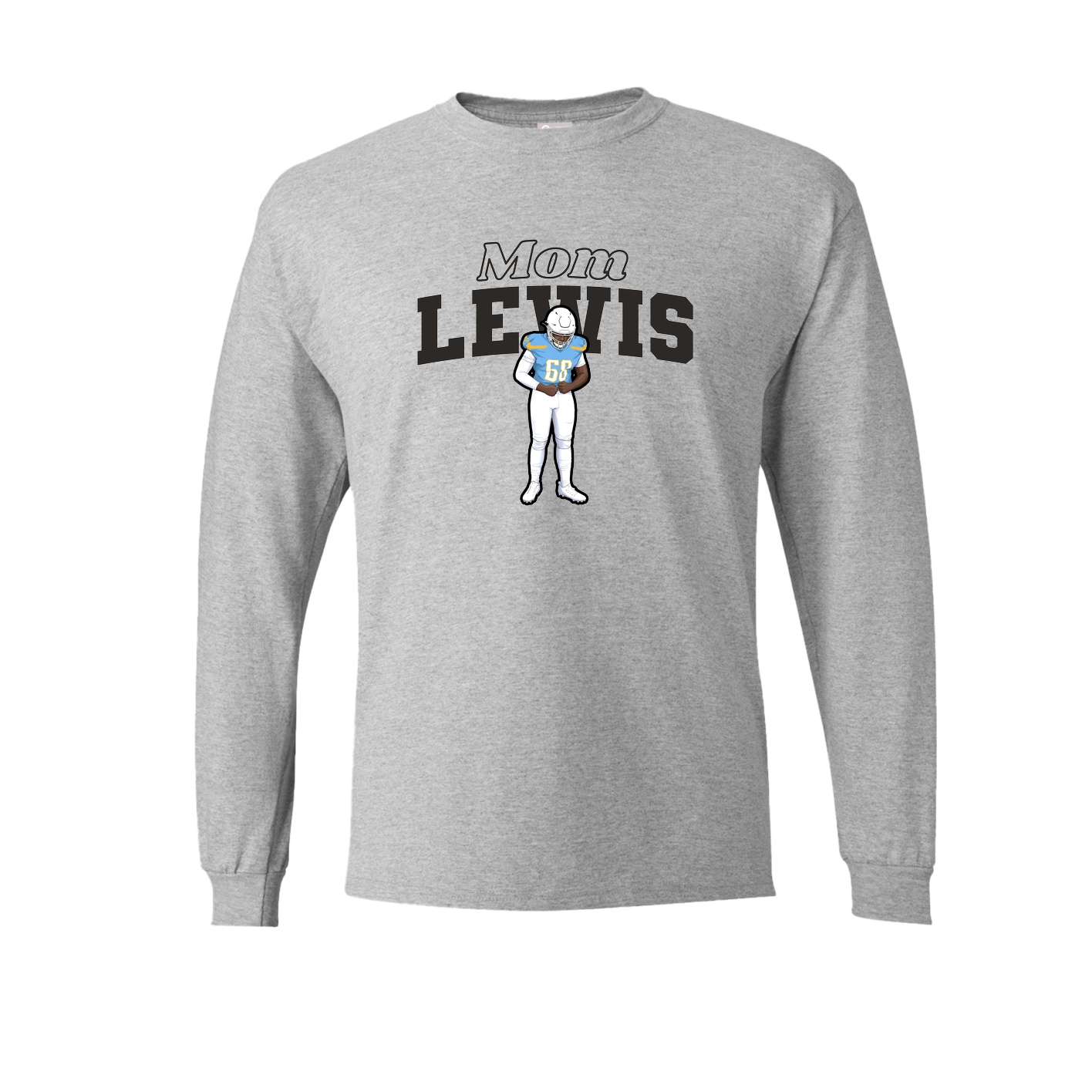 Long Sleeve Tee — Mothers Day Block in Grey