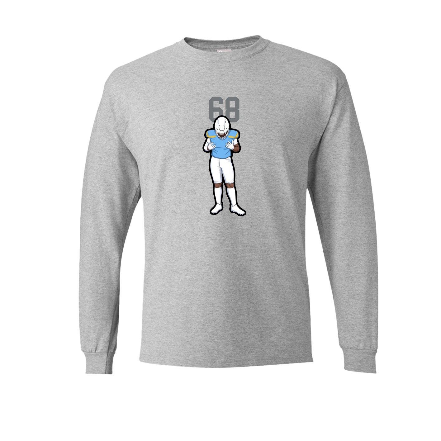 Long Sleeve Tee — Number Top in Grey