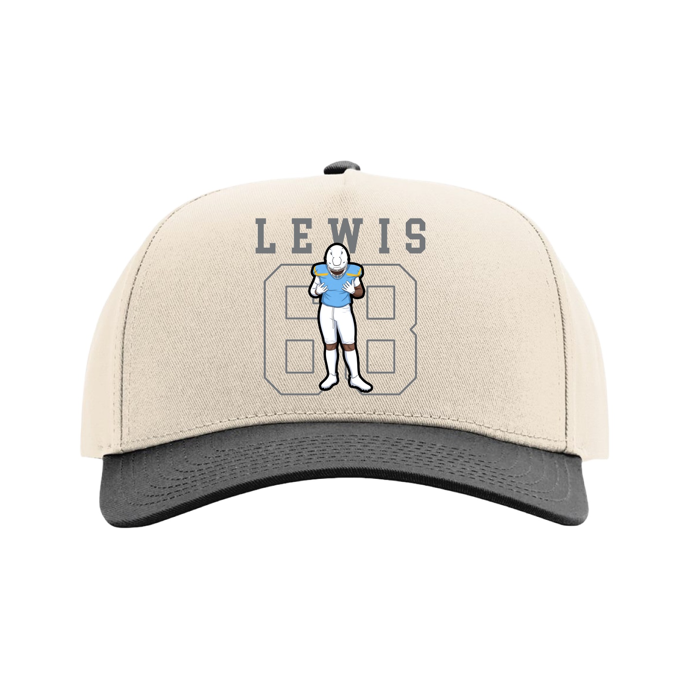 Full Fabric Five-Panel Champ Cap — Shirsey in Cream/Black
