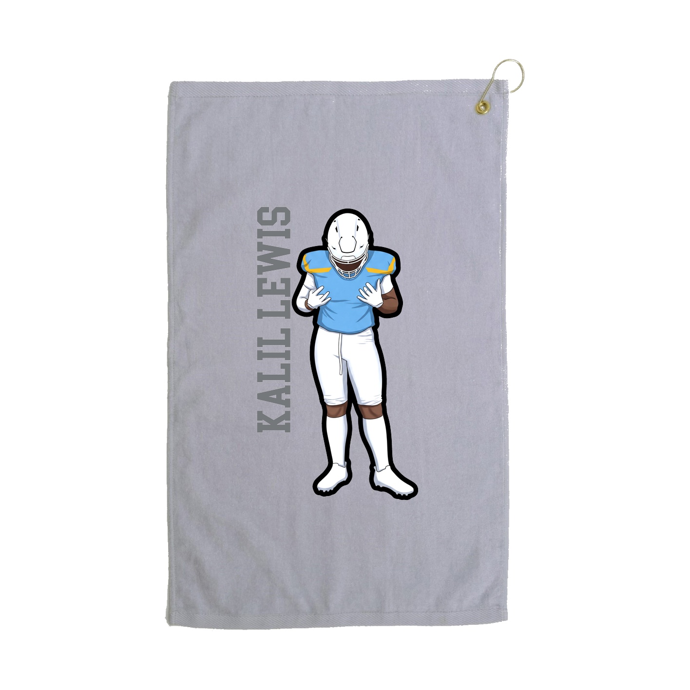 Golf Towel — Name Vertical in Grey