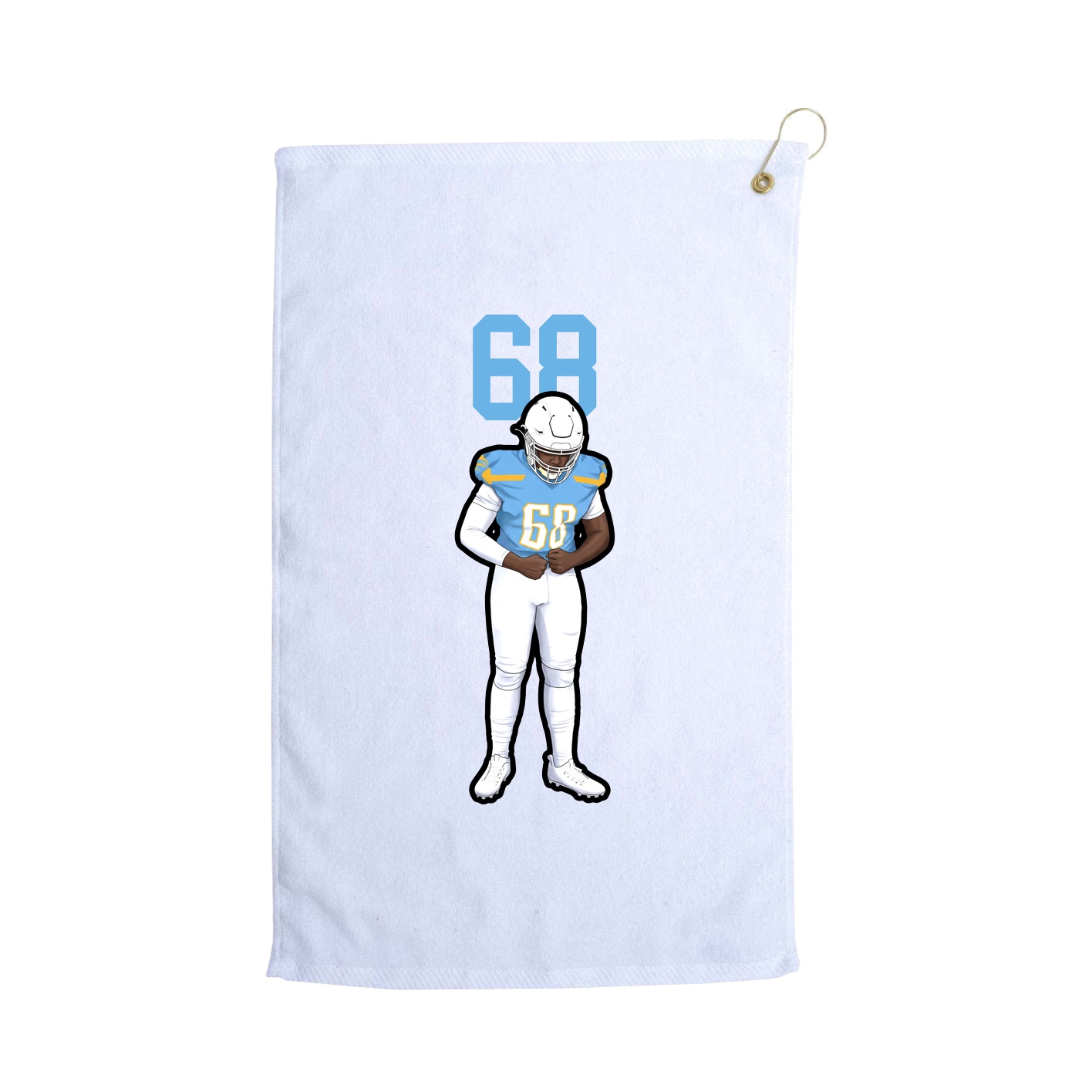 Golf Towel — Number Top in White