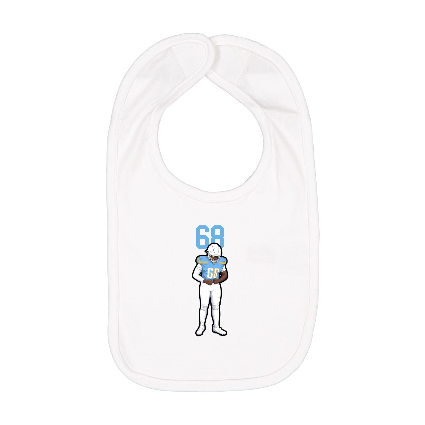 Infant Bib — Number Top in White