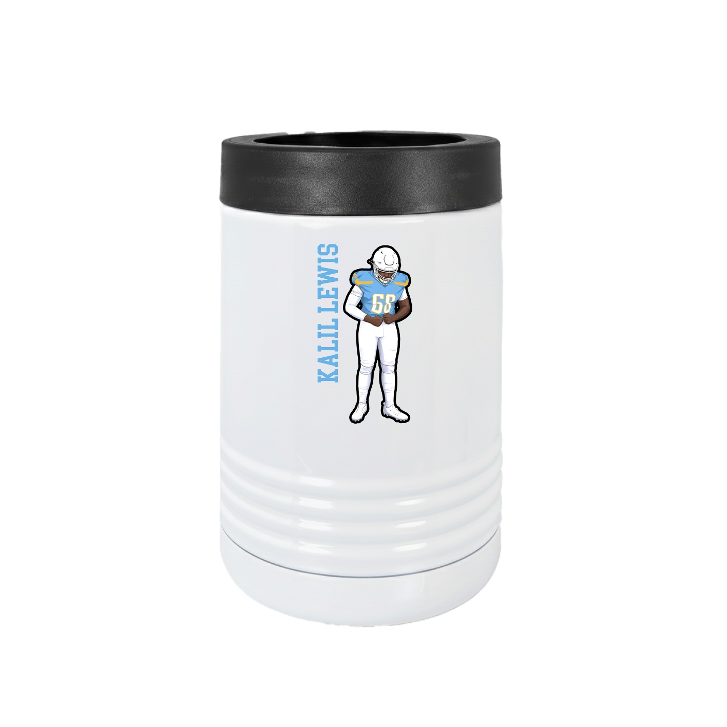 Beverage Holder — Name Vertical in White