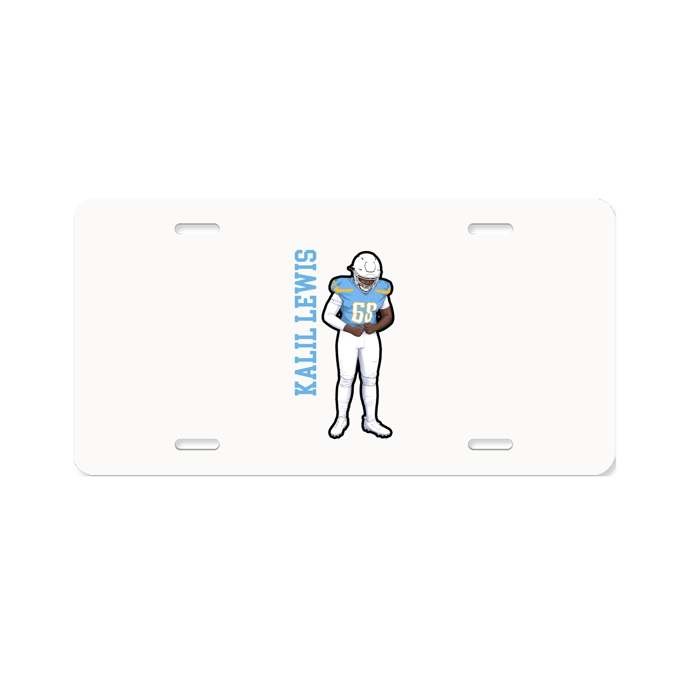 License Plate — Name Vertical in Classic