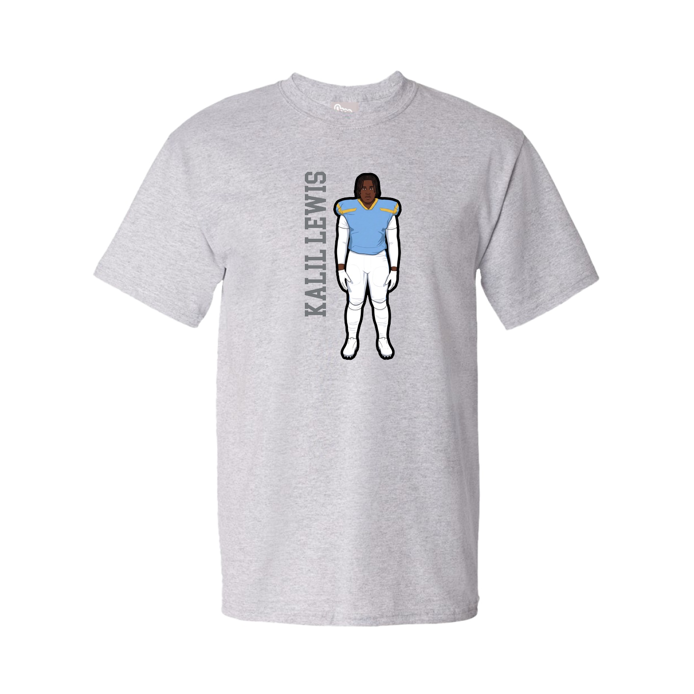 Youth Tee — Name Vertical in Grey