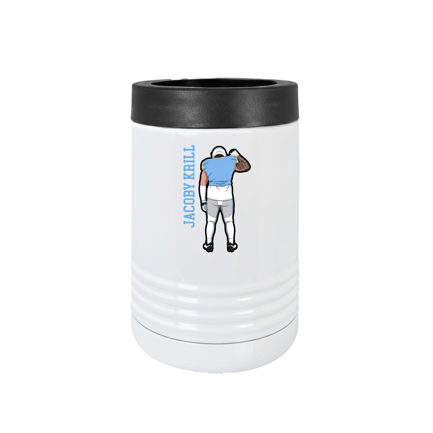 Beverage Holder — Name Vertical in White